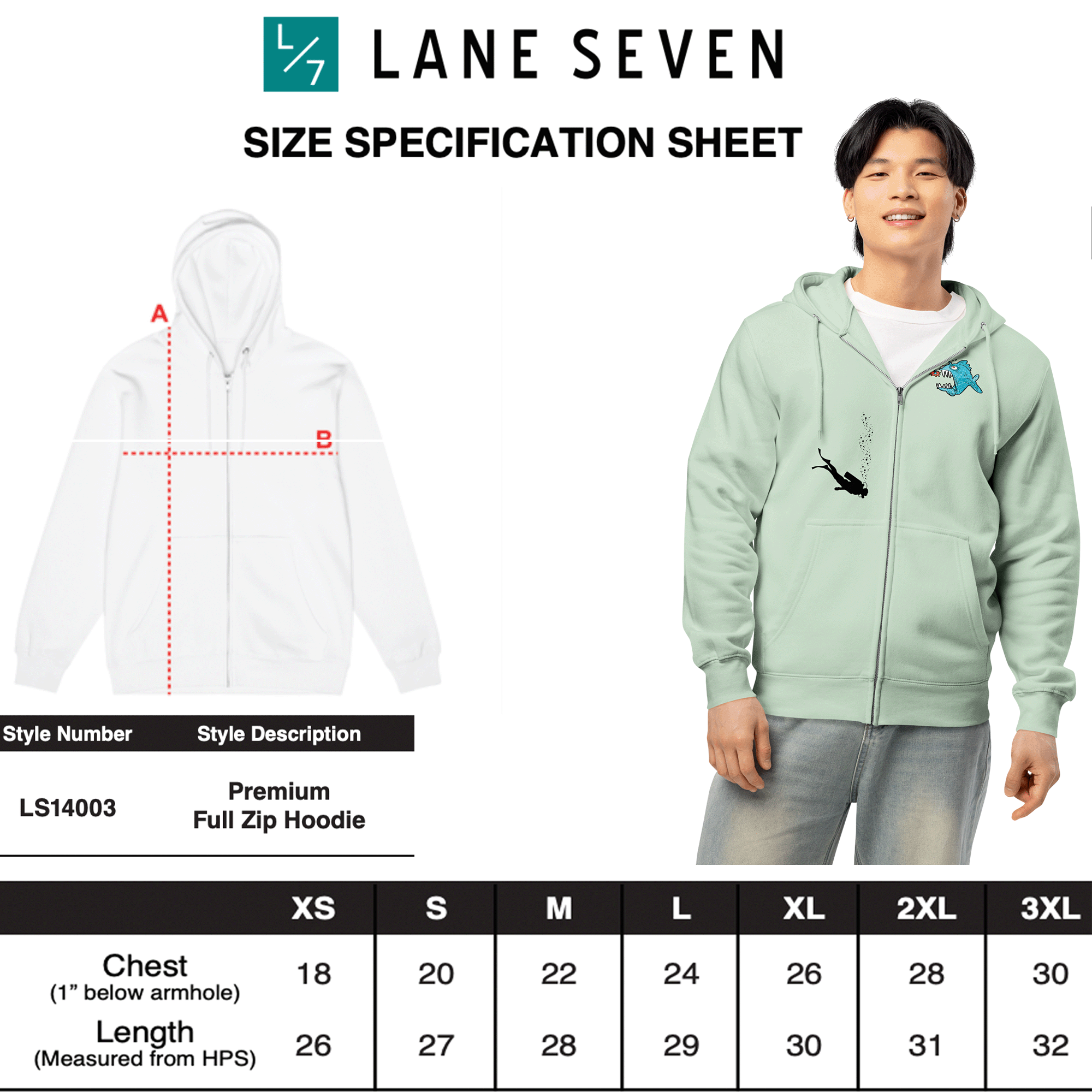 Funky fish and Diver zip Hoodie 1.png
