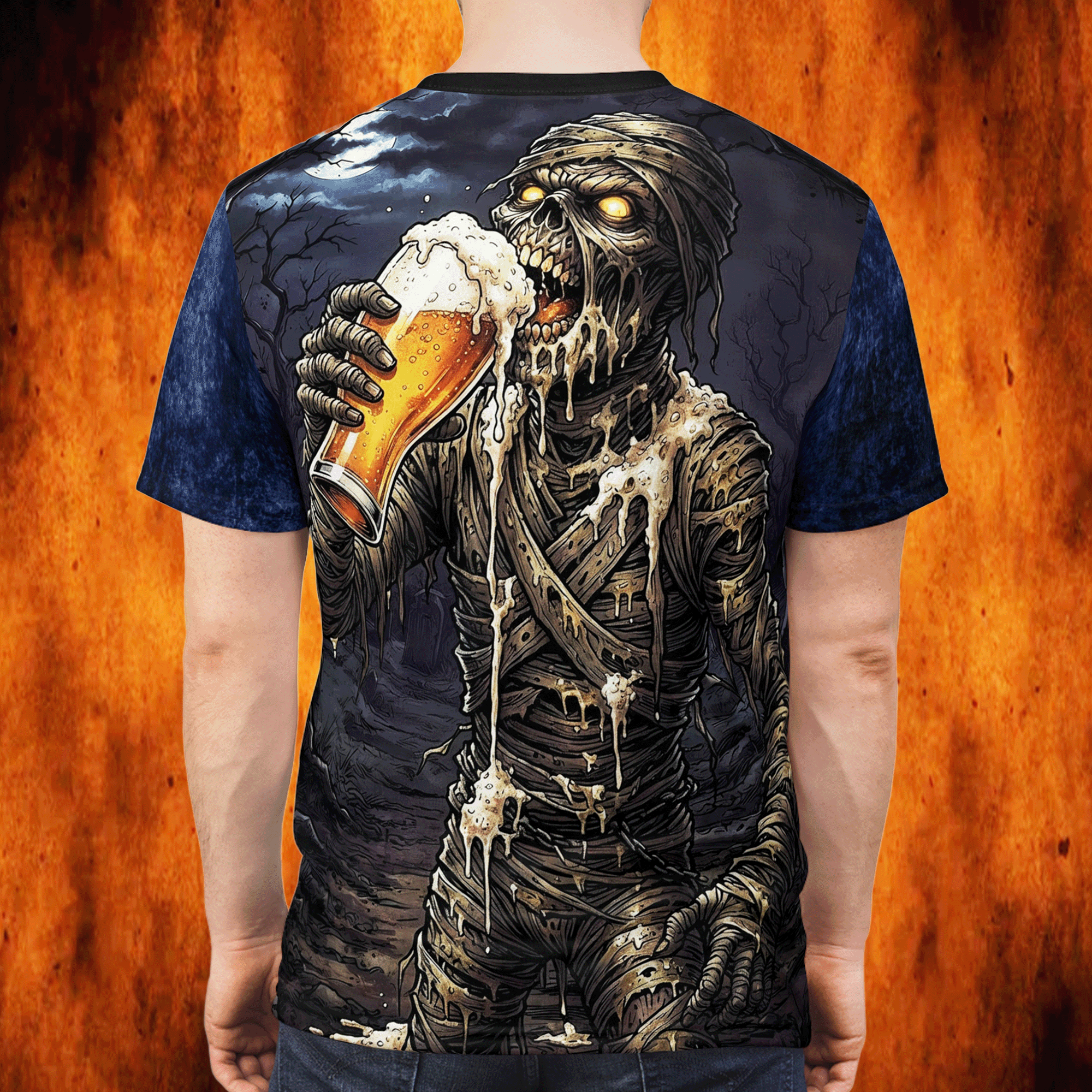Mummy Beer Graphic All-Over Print Tee