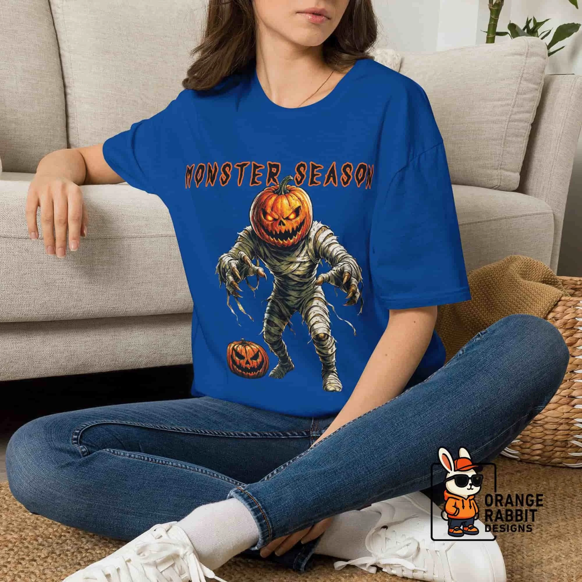 Pumpkin Head Monster Season Soft-style T‑Shirt