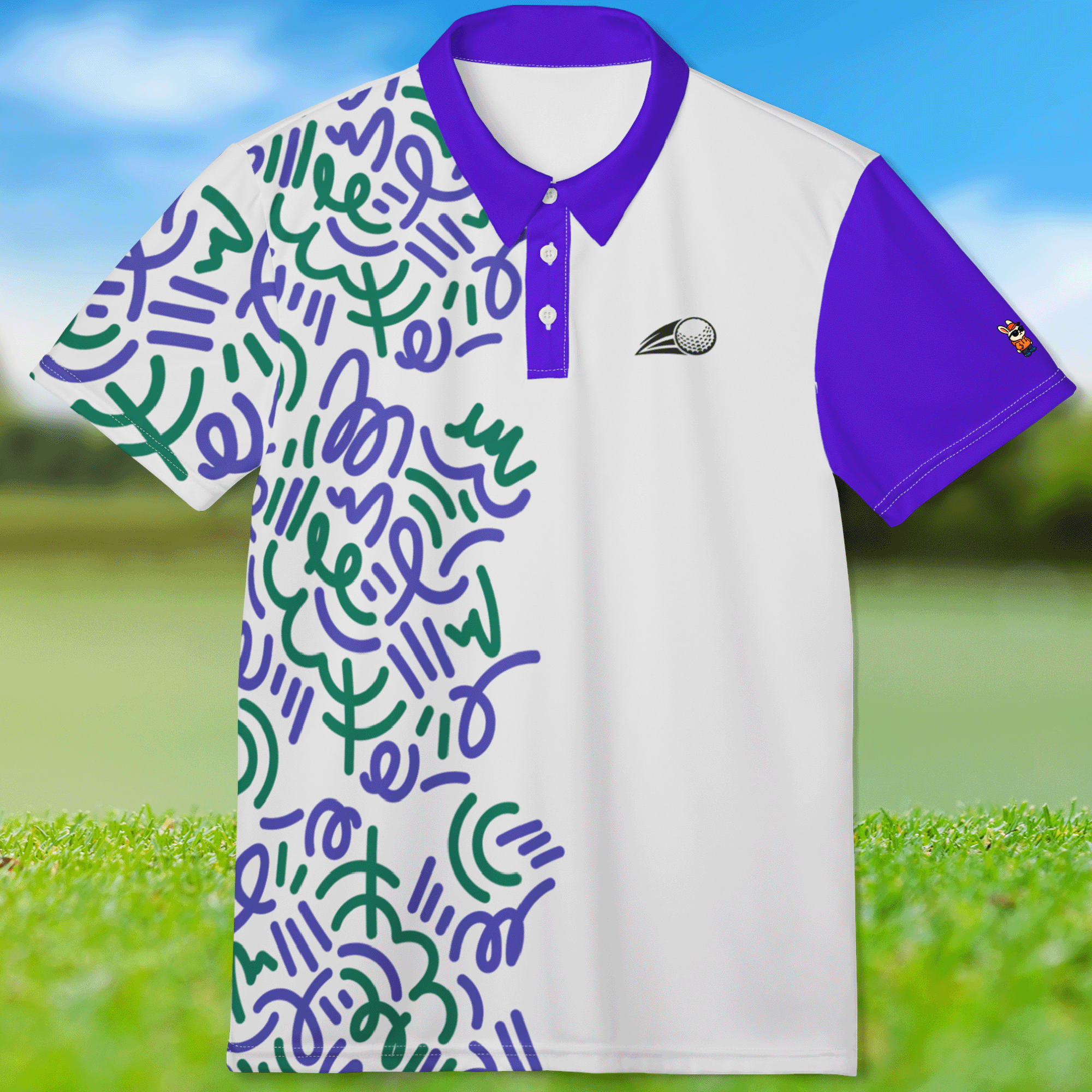 Abstract Pattern Golf Polo Shirt