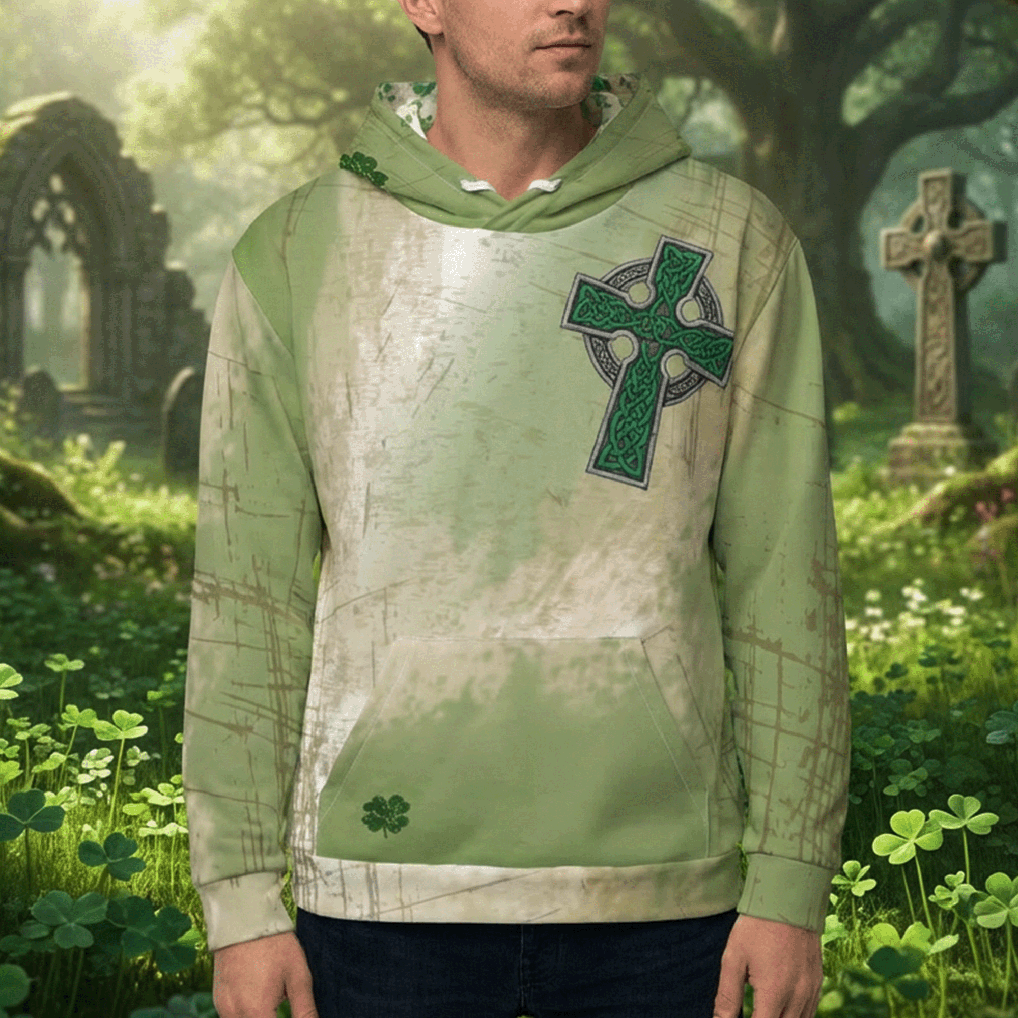 Celtic Cross Irish Hoodie
