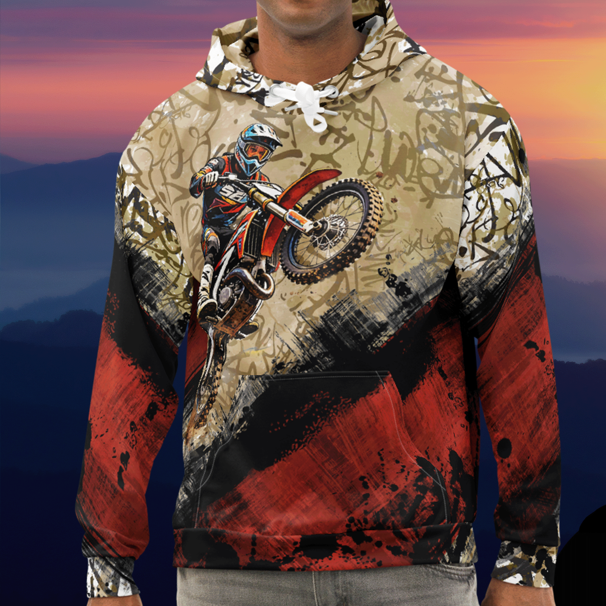 MOTOCROSS Graffiti Grunge Hoodie
