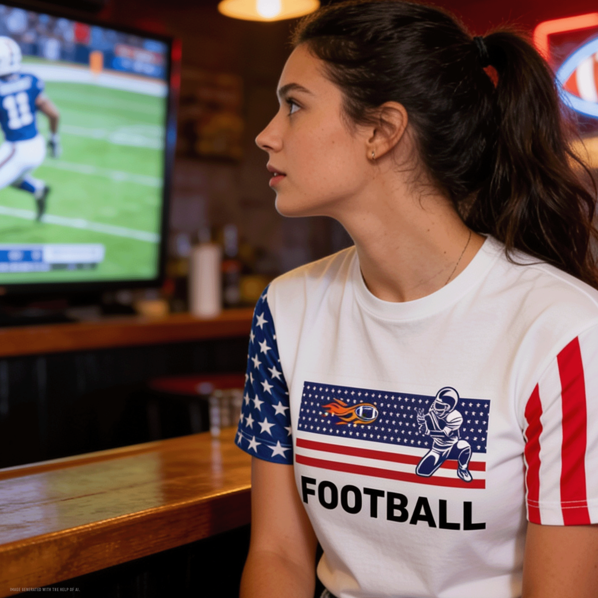 Football Patriotic Unisex Stars & Stripes T-Shirt