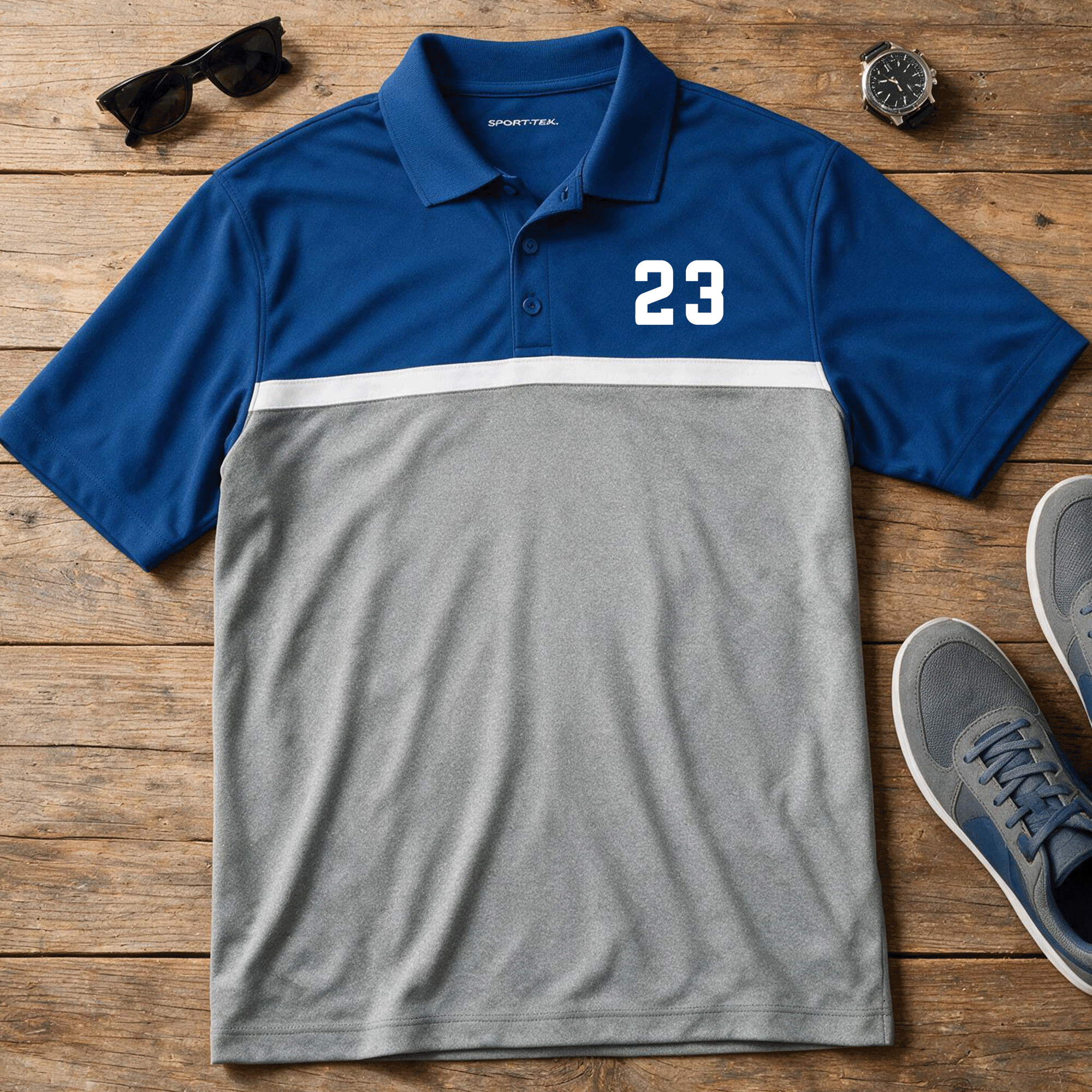 Personalized Number Sport-tek Colorblock Polo