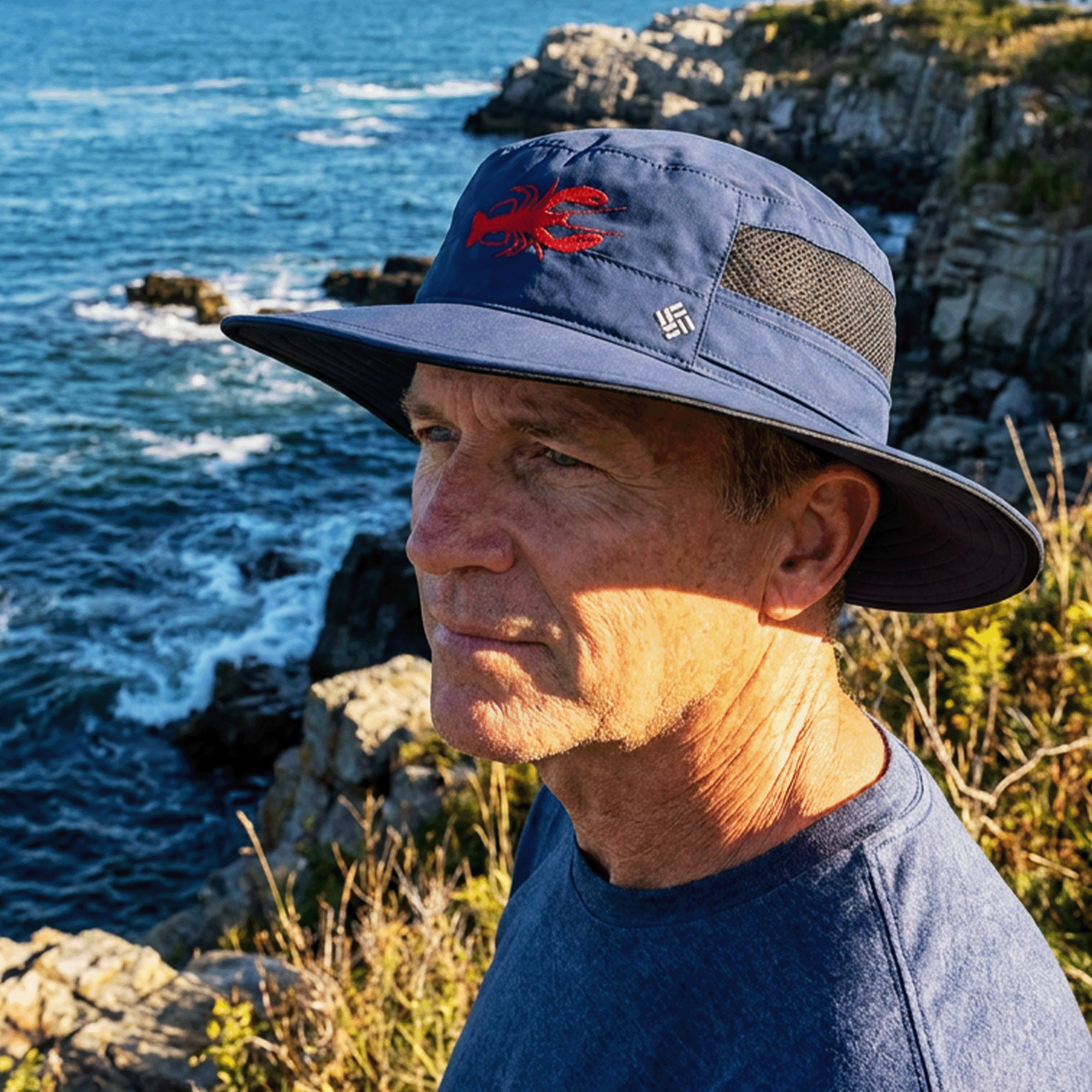 Embroidered Lobster Columbia Bora Bora Booney Hat