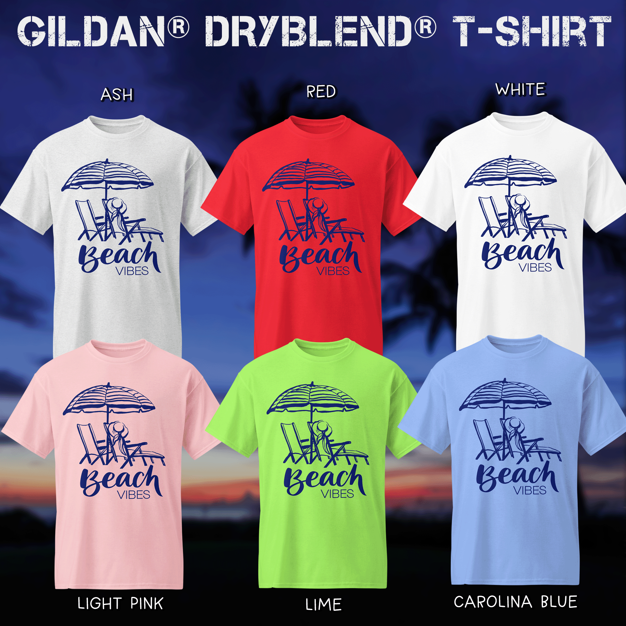 Beach Chairs Summer Vibes DryBlend® T-Shirt