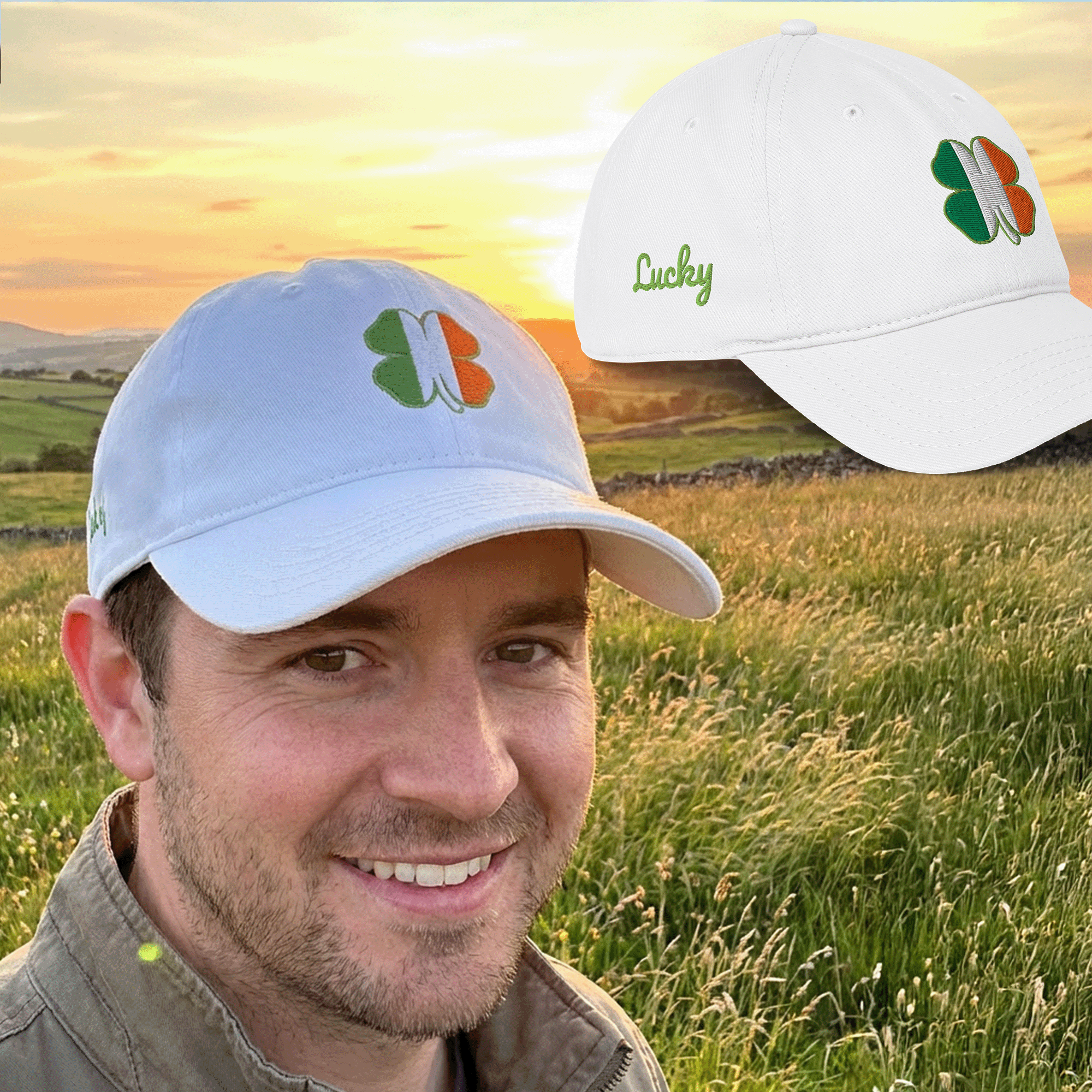 Lucky Irish Shamrock Low-profile Cap