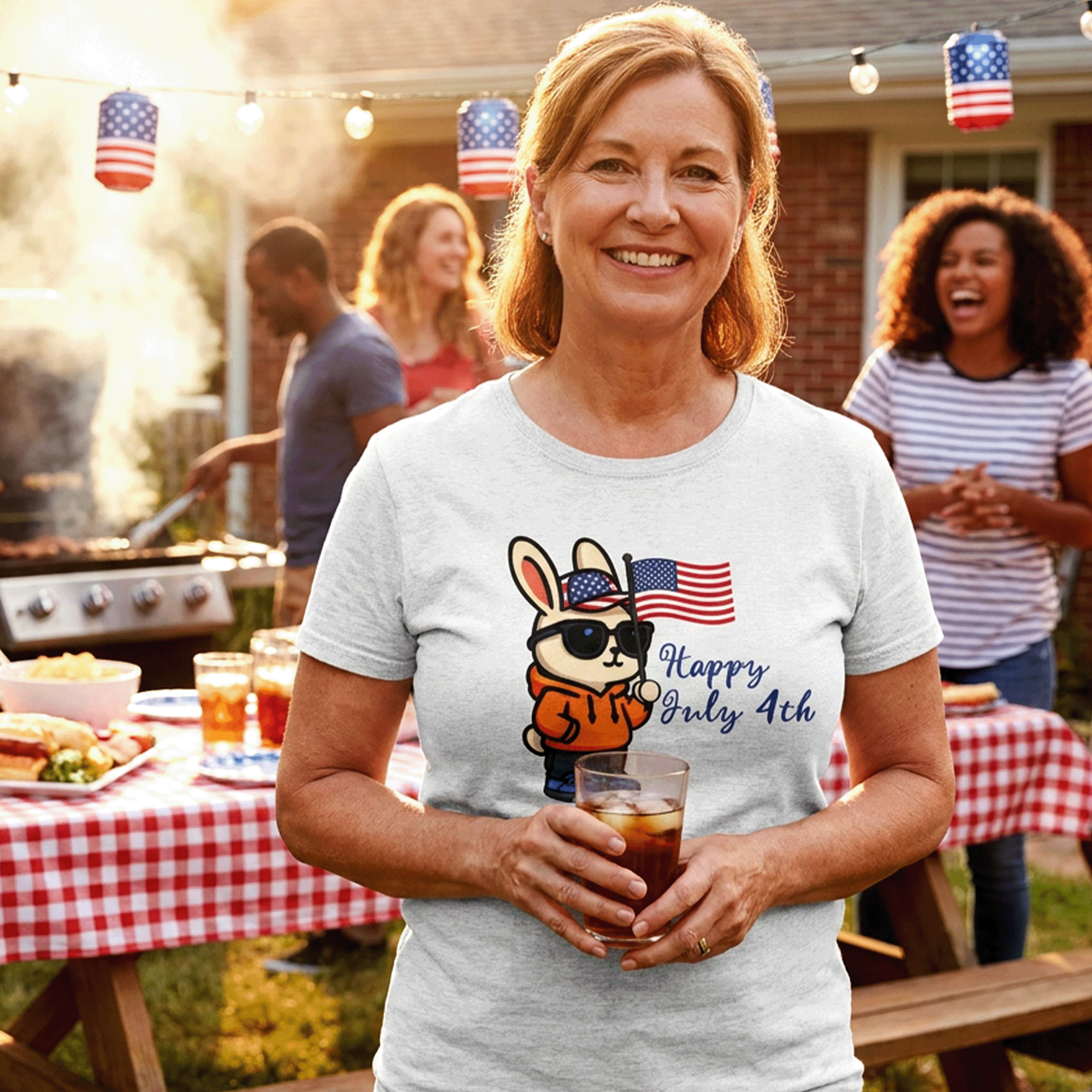 Orange Rabbit July 4th DryBlend® T-Shirt