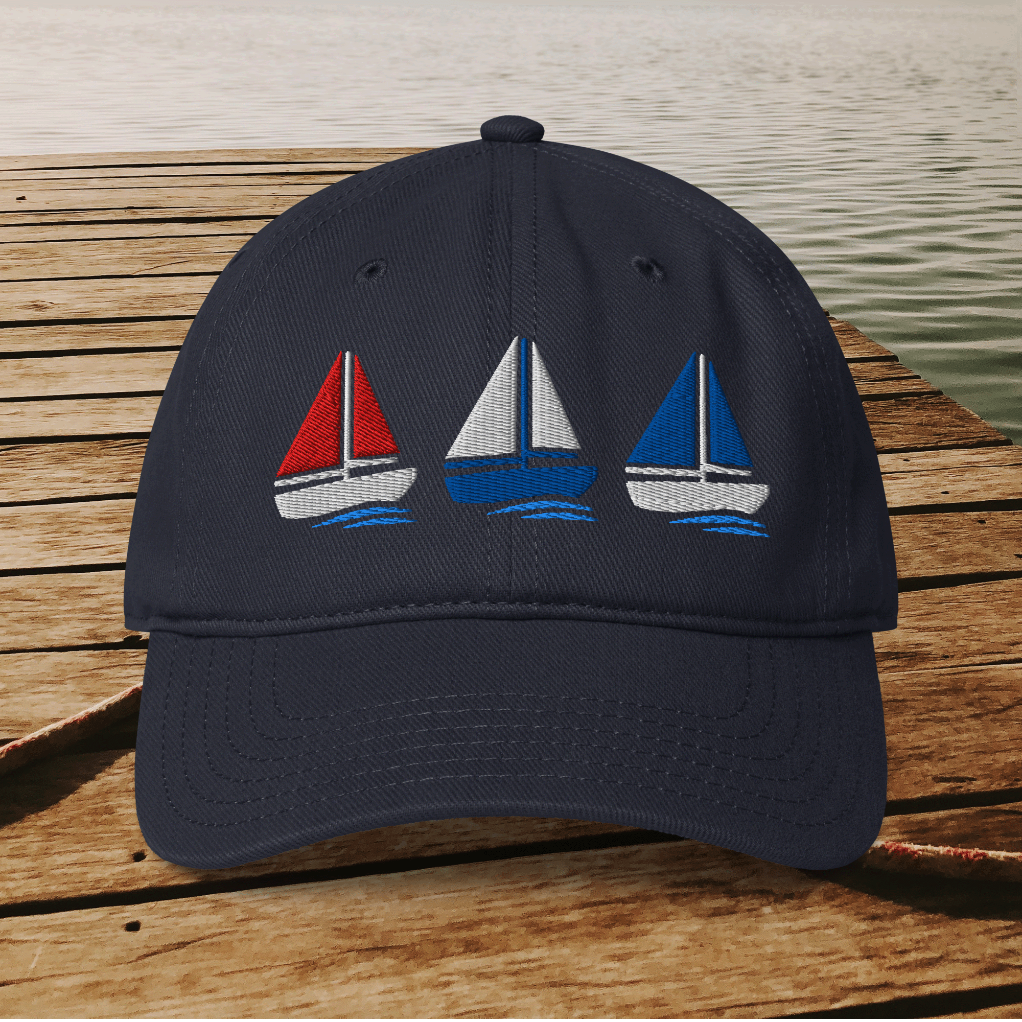Embroidered Low-profile Sailboat Cap
