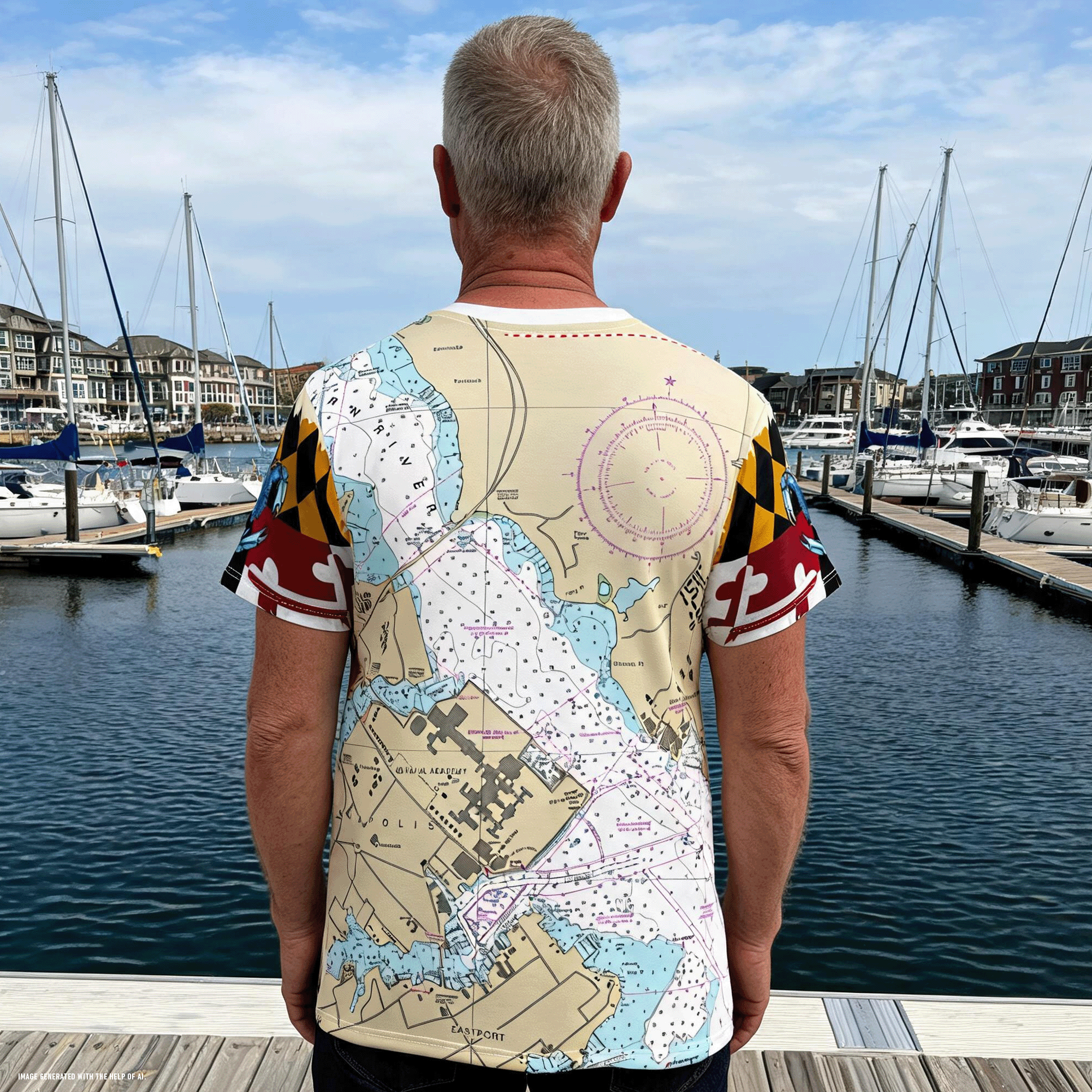 Maryland Chesapeake Bay Nautical Chart Tee