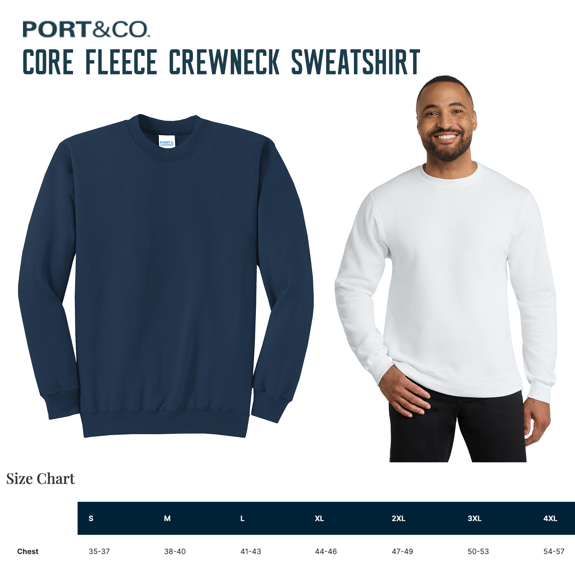 Custom Name or Text Adult Core Fleece Crewneck Sweatshirt