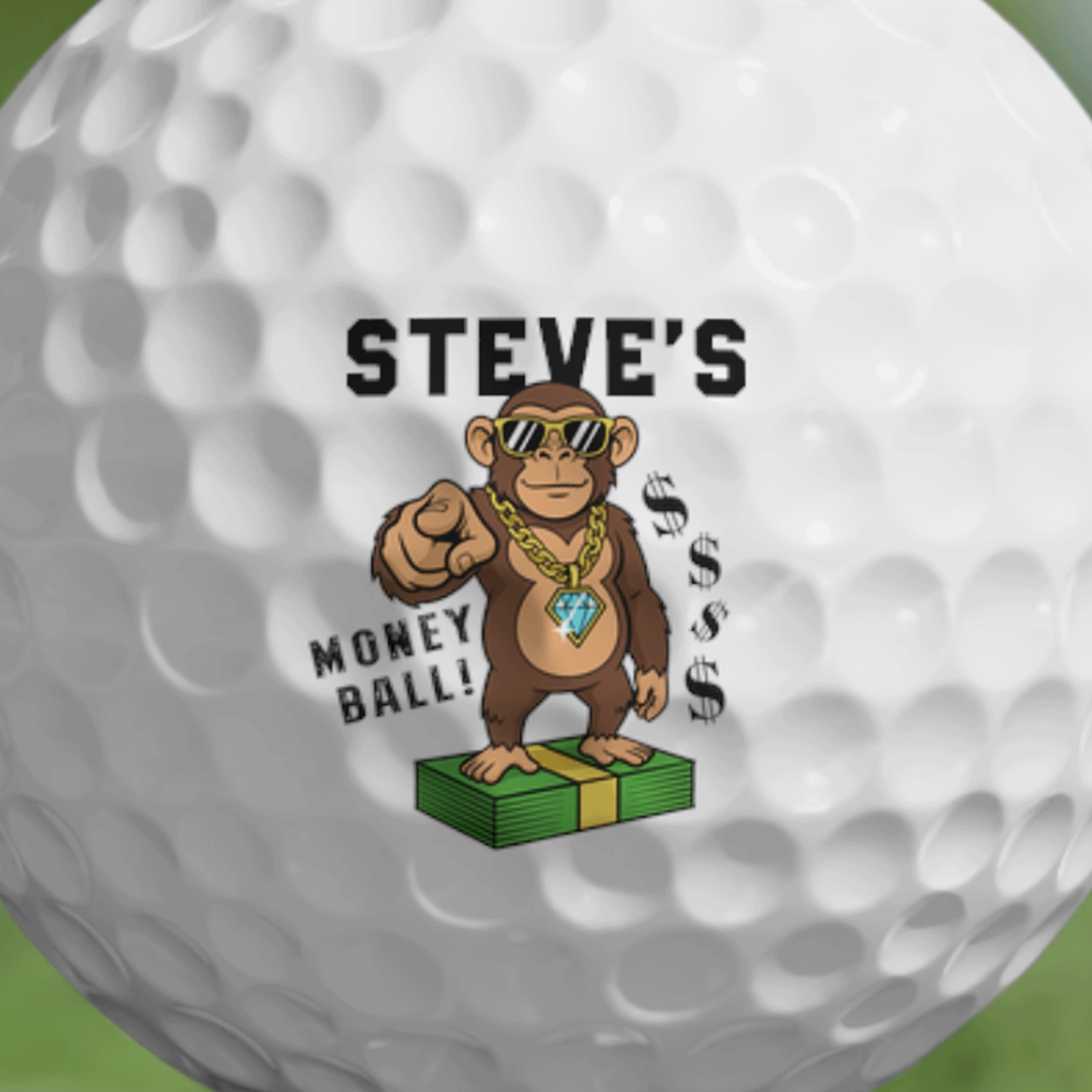 PERSONALIZED MONKEY Money Ball Golf Balls