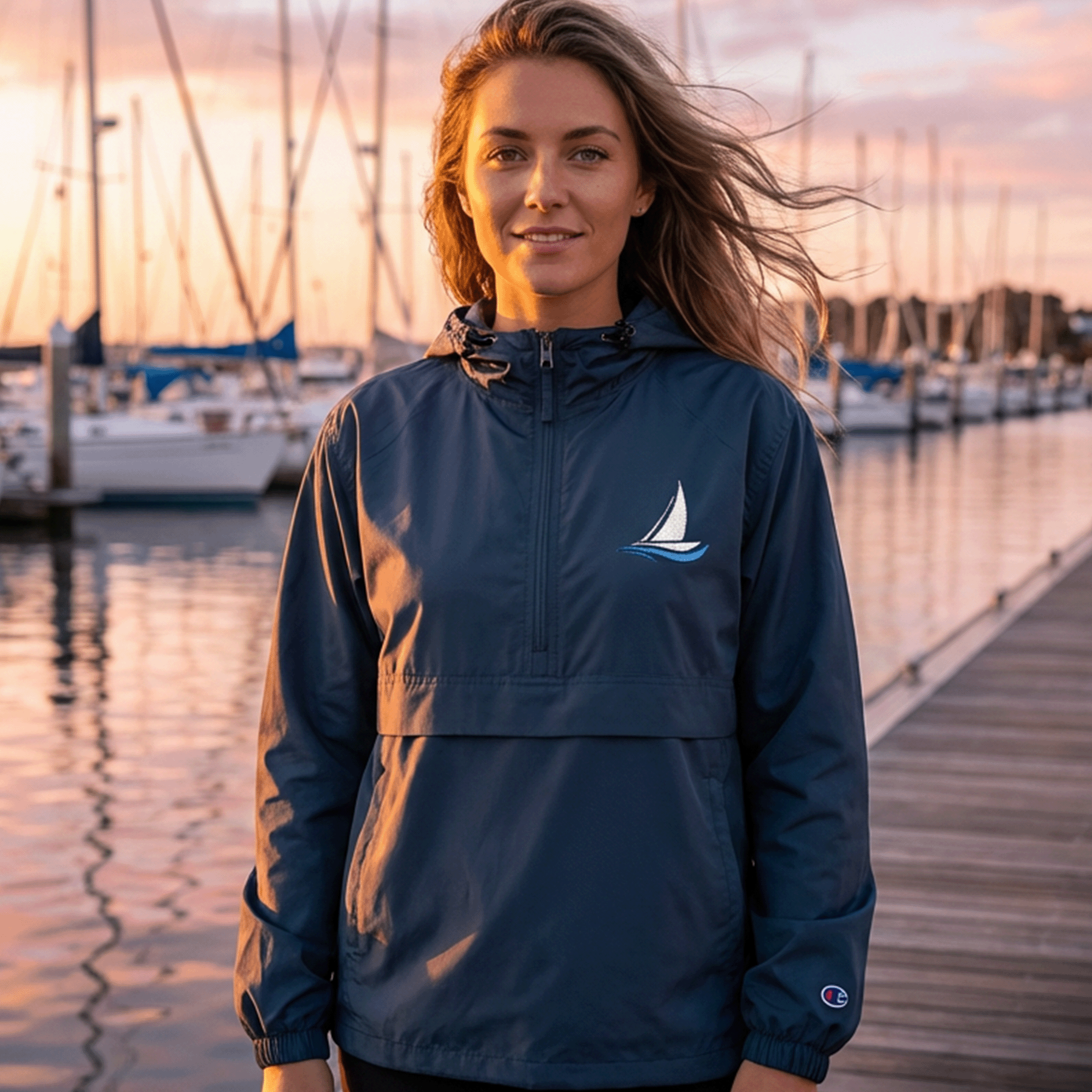 Sailboat Packable Champion Anorak Jacket