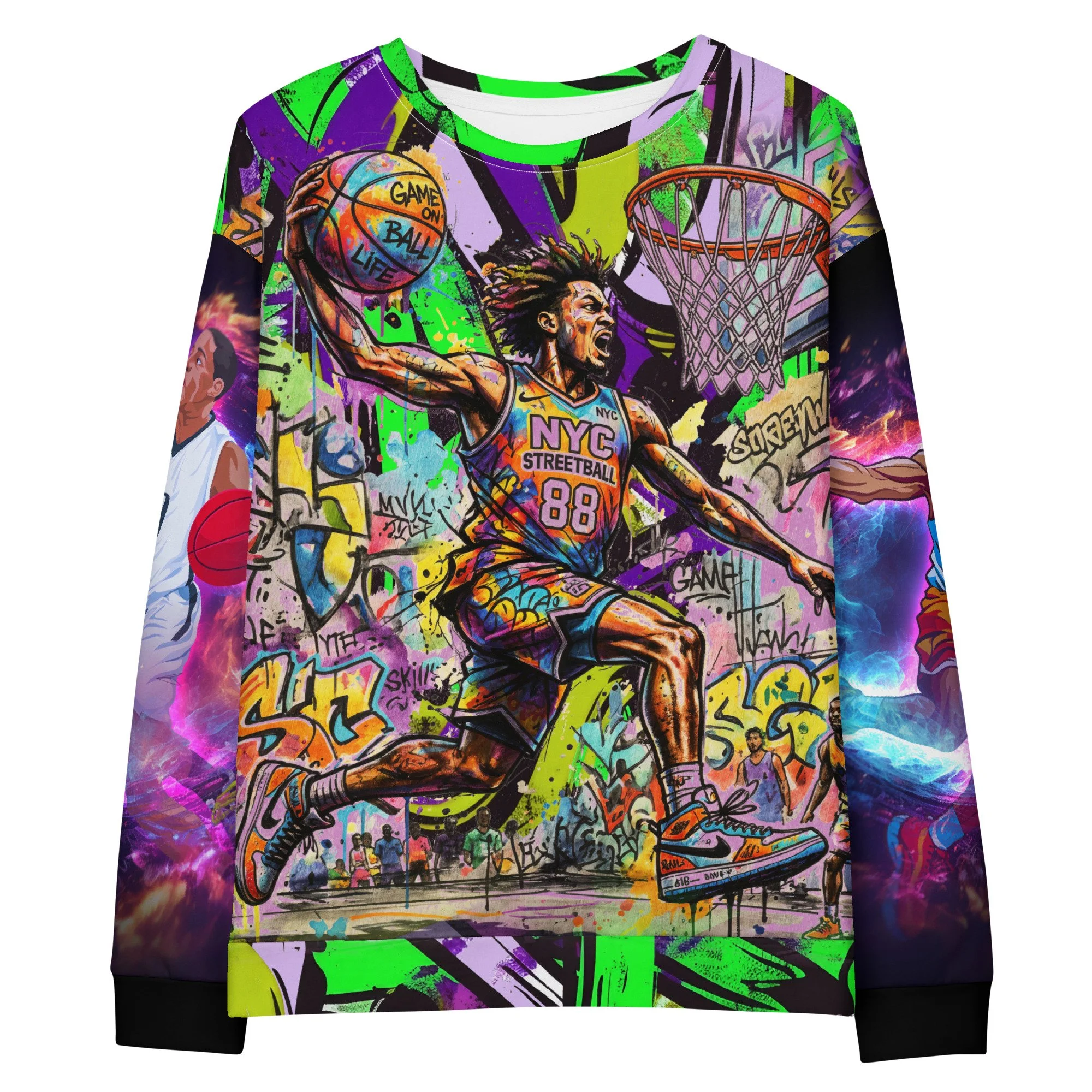 Graffiti Basketball Unisex Cotton Sweatshirt