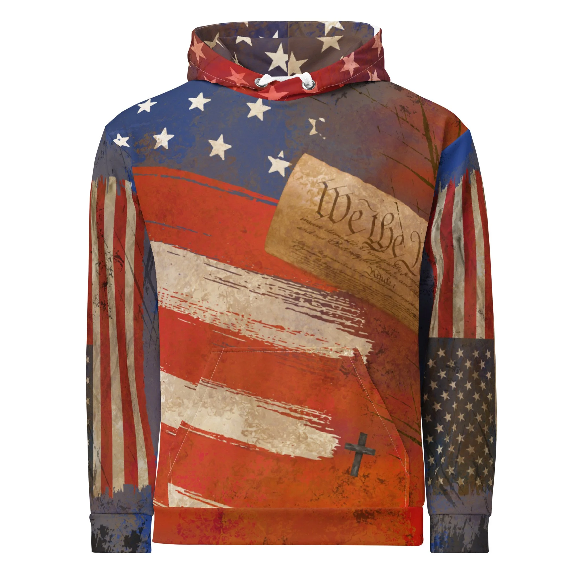 American Flag Streetwear Style Grunge Hoodie