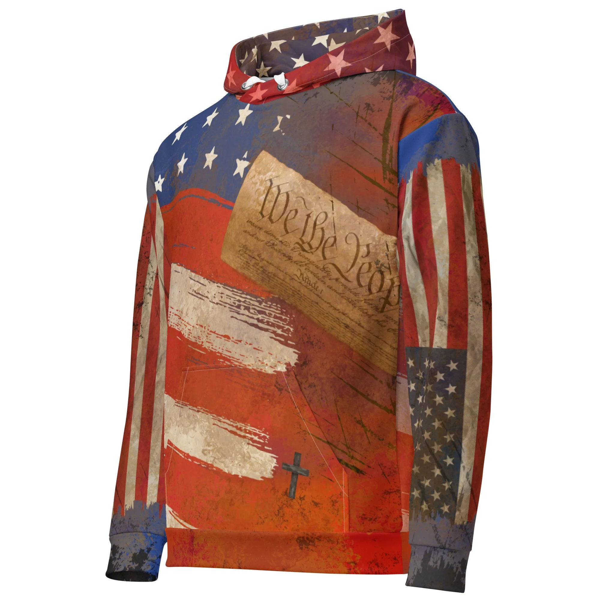 American Flag Streetwear Style Grunge Hoodie