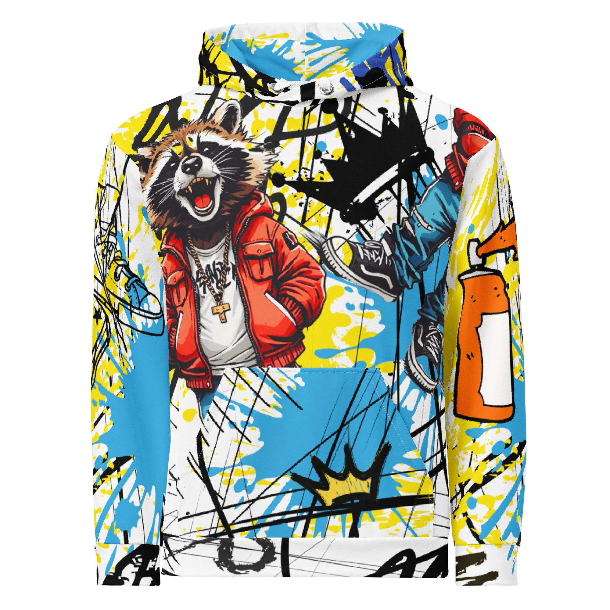 Graffiti Style Raccoon Streetwear Hoodie