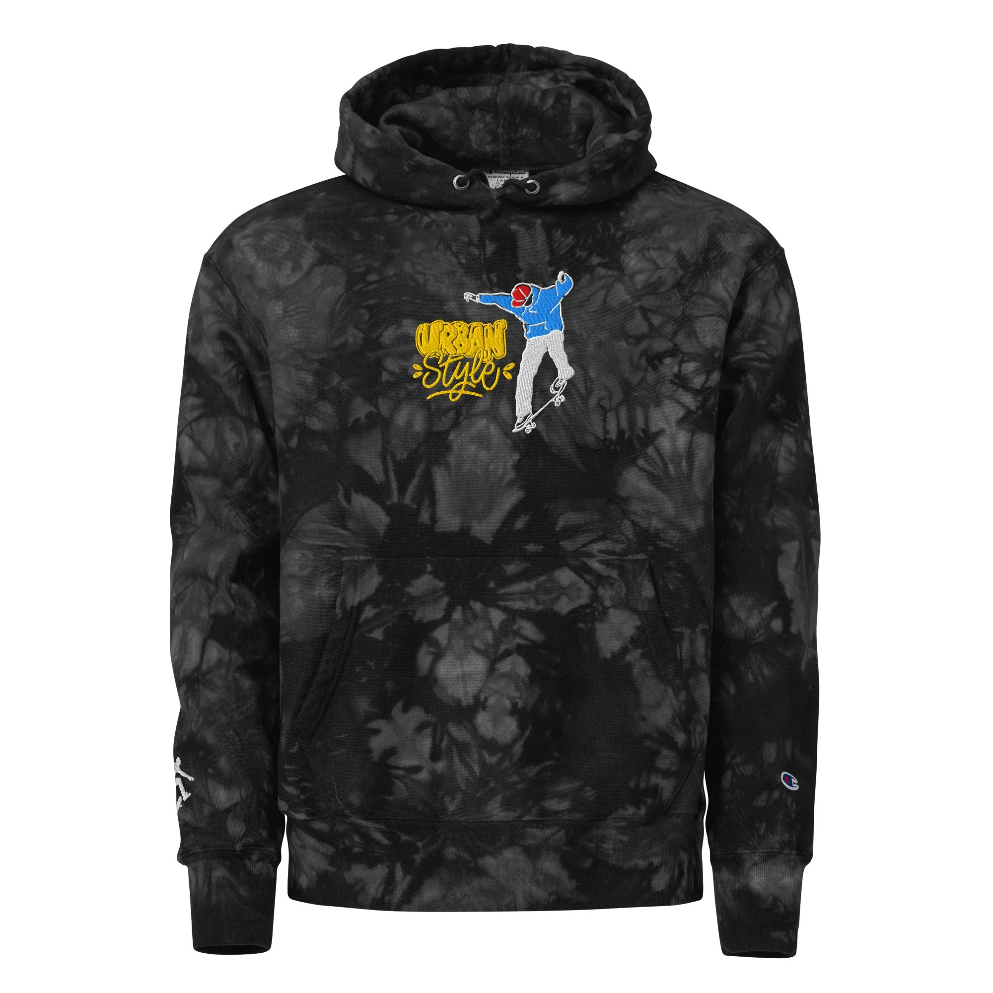 Embroidered Skateboarding Tie-dye Champion Hoodie