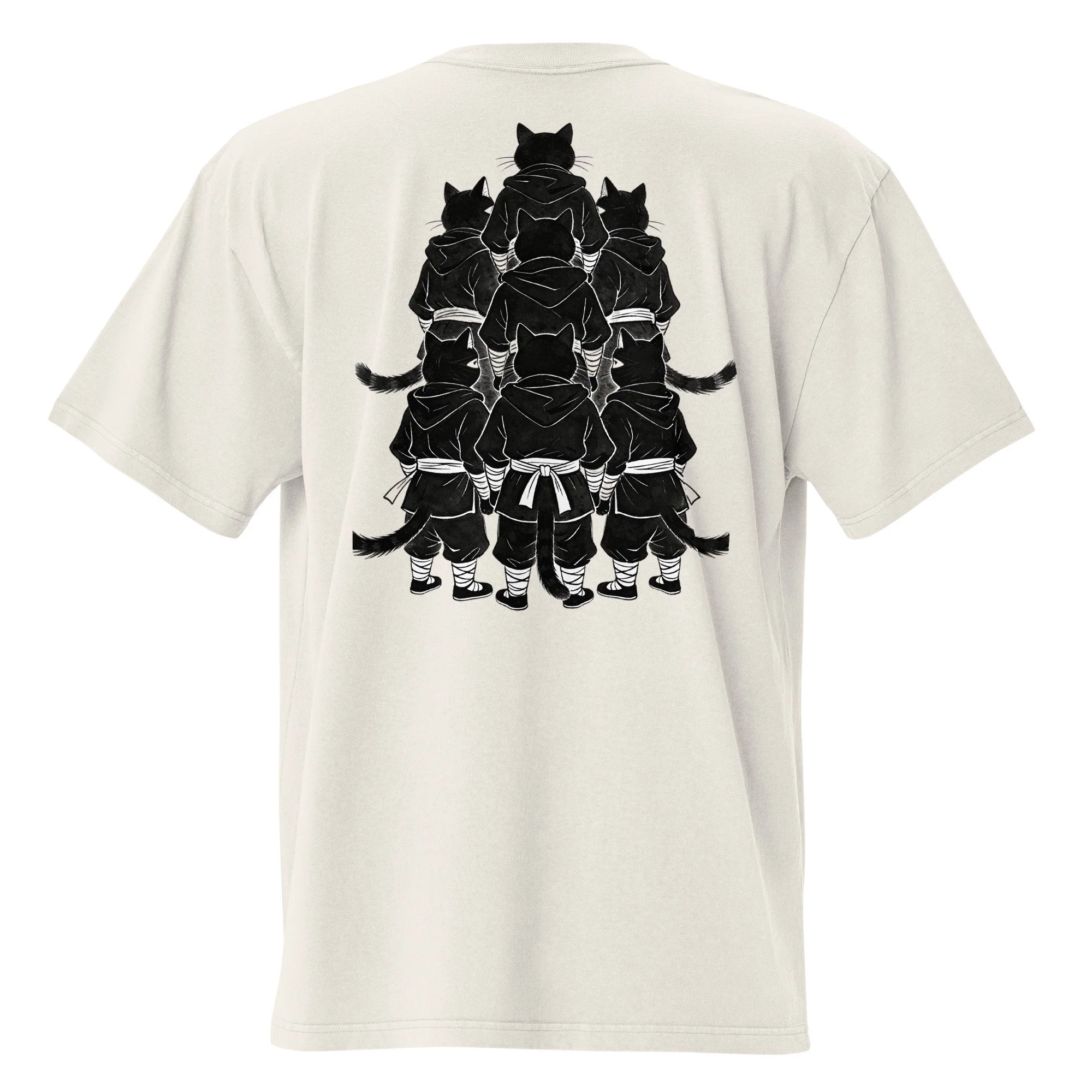 NINJA Cats Oversized Faded T-Shirt