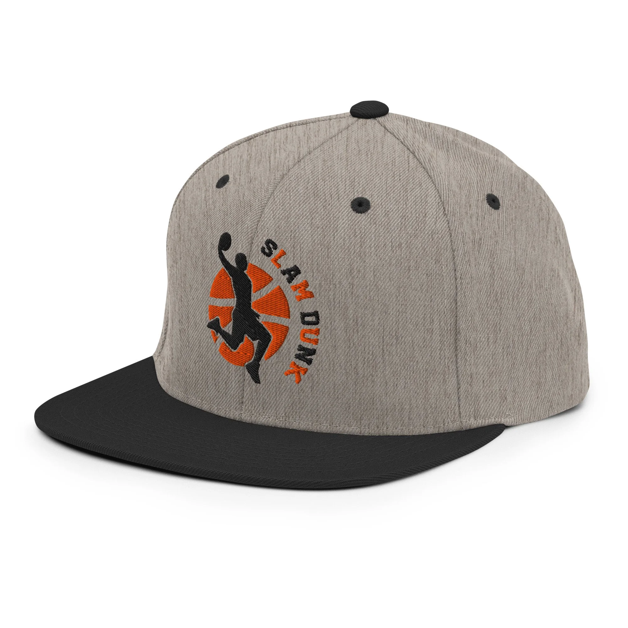 Embroidered Basketball Slam Dunk Snapback Cap