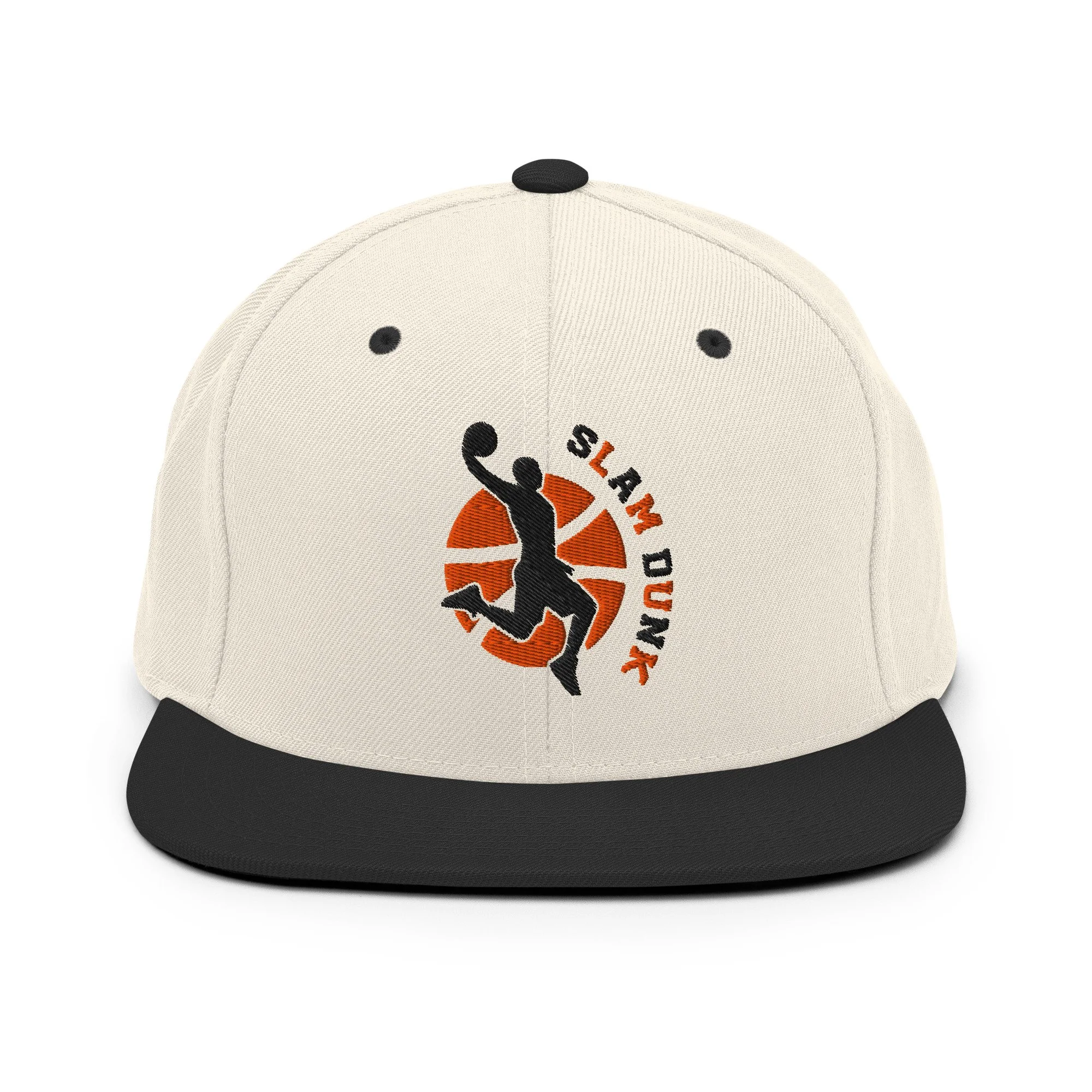 Embroidered Basketball Slam Dunk Snapback Cap
