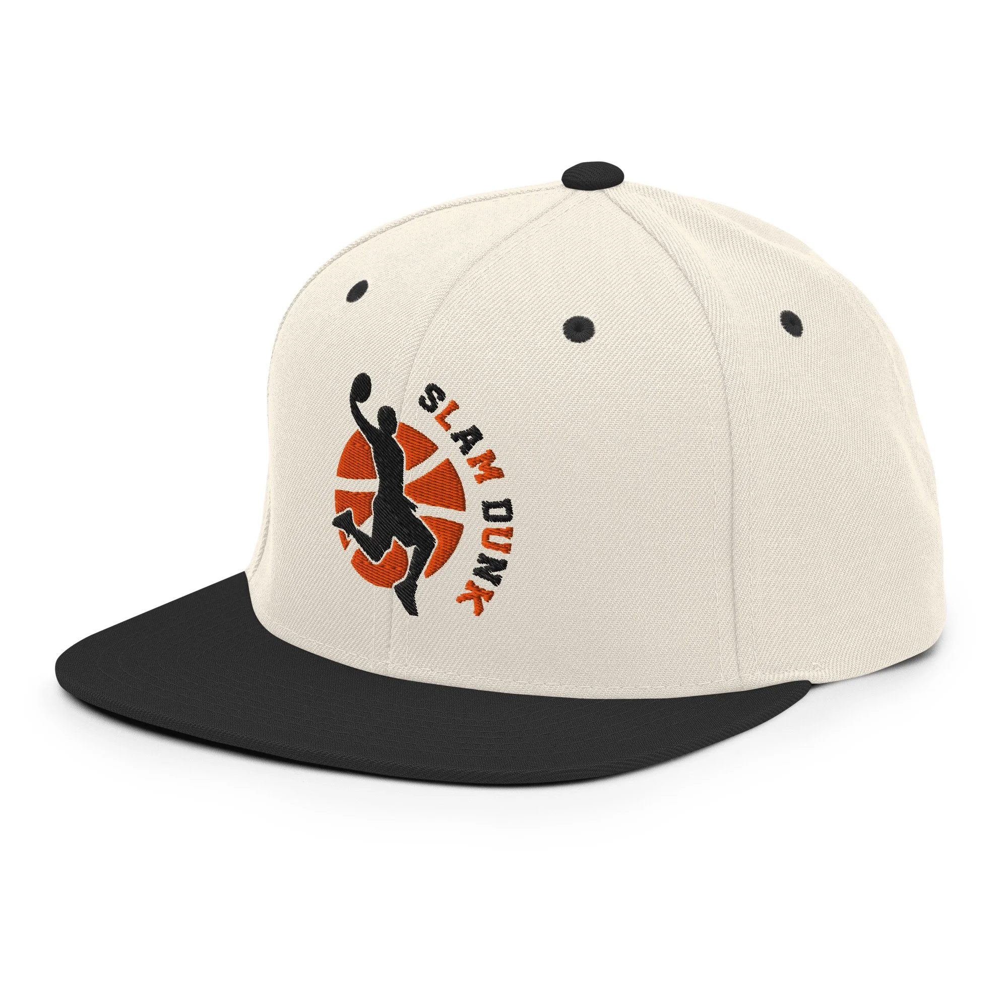 Embroidered Basketball Slam Dunk Snapback Cap