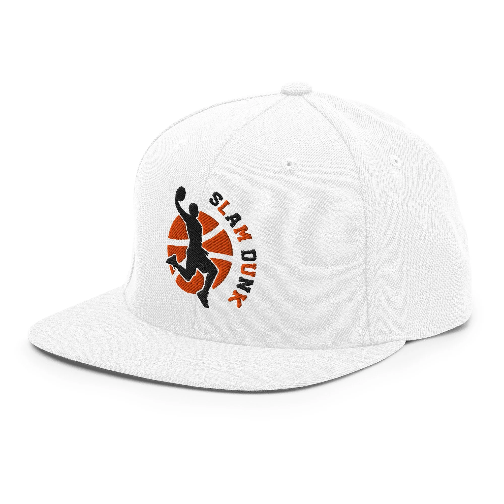 Embroidered Basketball Slam Dunk Snapback Cap