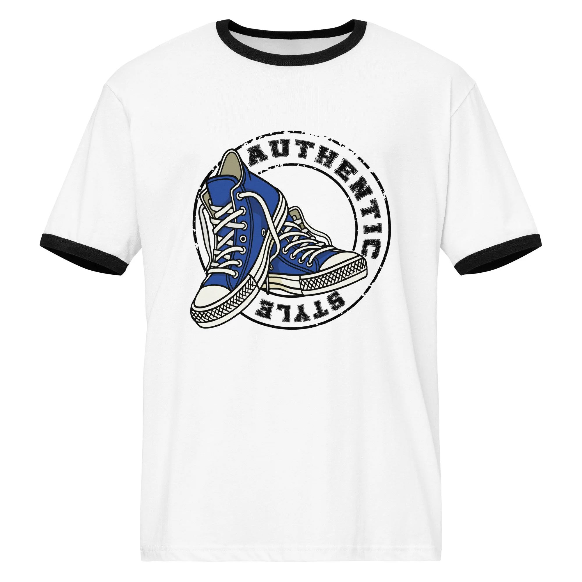 Authentic Style Blue Sneakers Ringer T-shirt