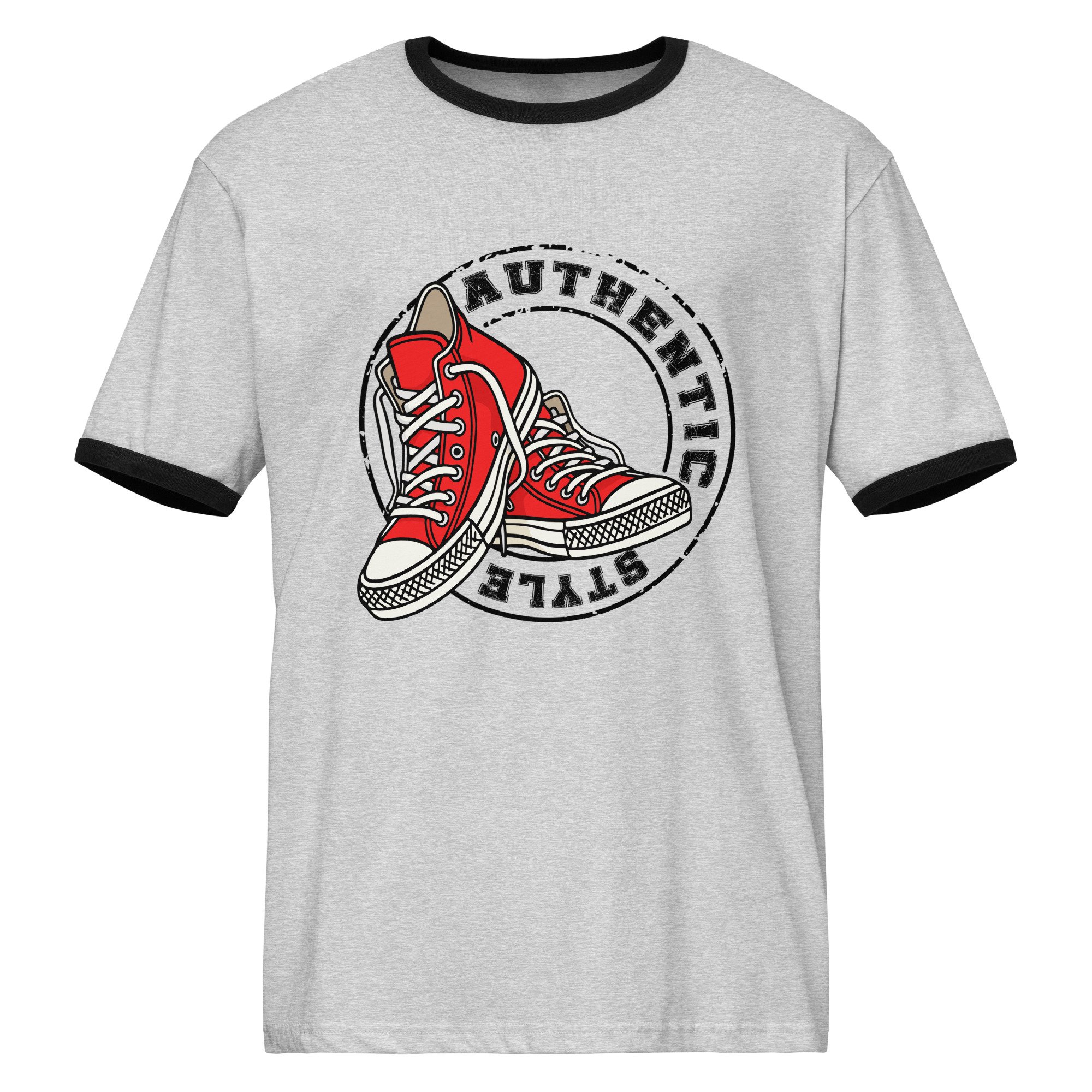 Authentic Style Red Sneakers Ringer T-shirt