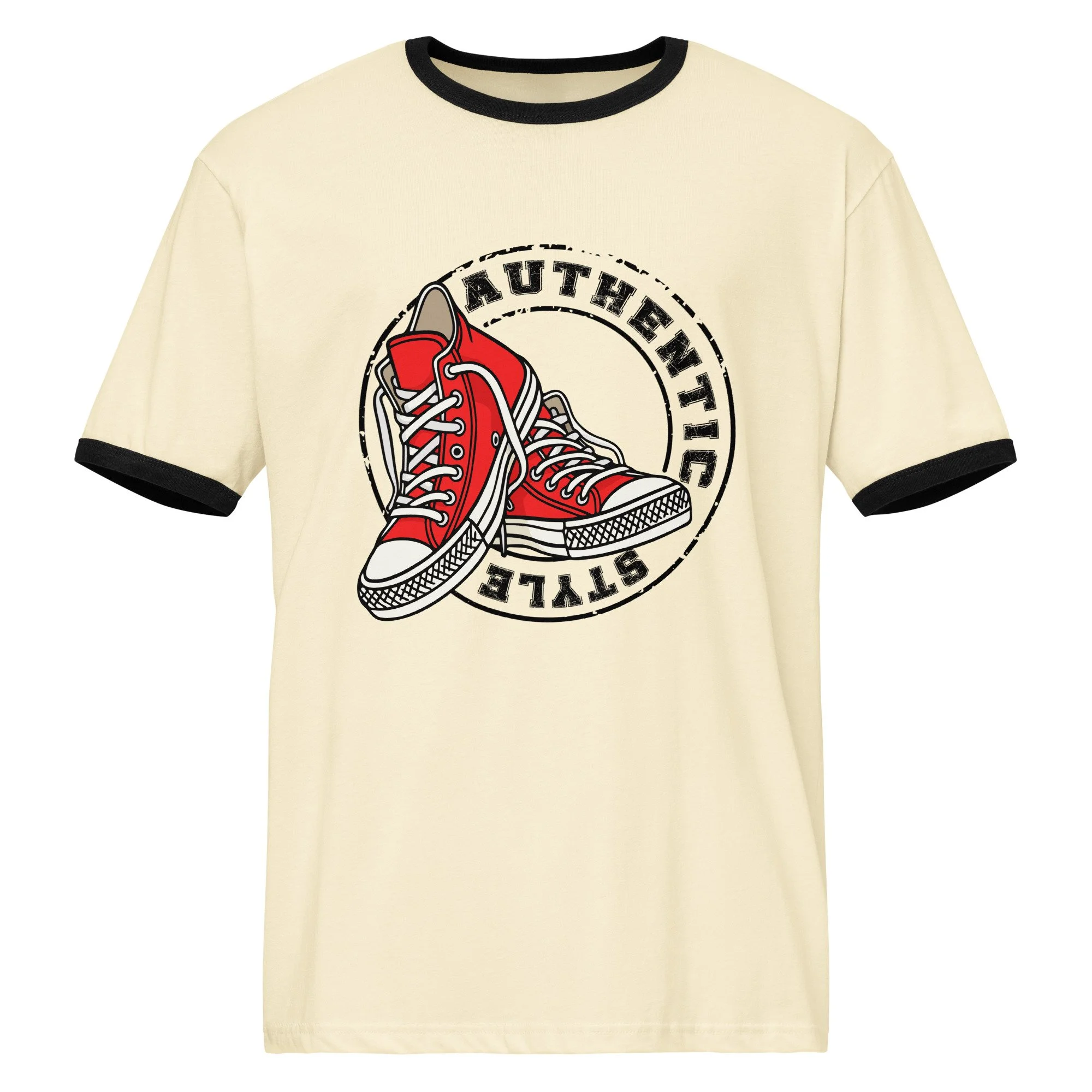 Authentic Style Red Sneakers Ringer T-shirt