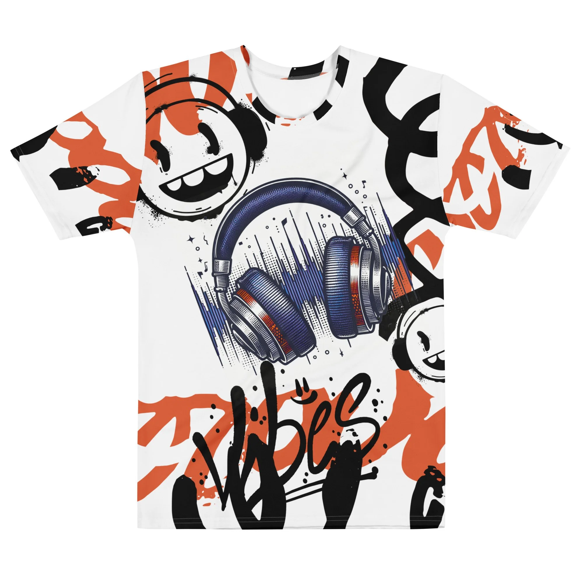 Headphones Good Vibes Graffiti Style Men’s T-shirt