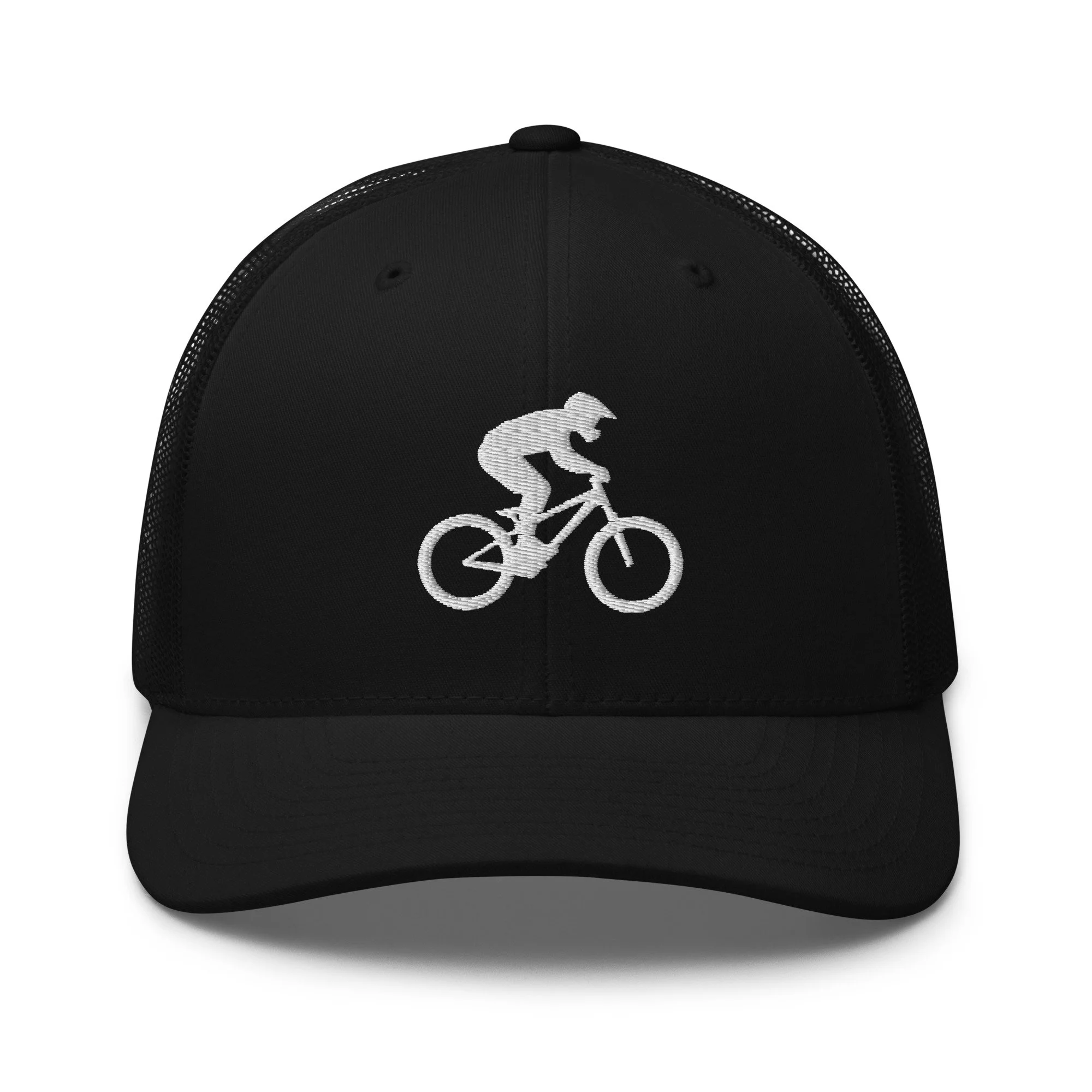 Embroidered Mountain Biker Retro Trucker Cap