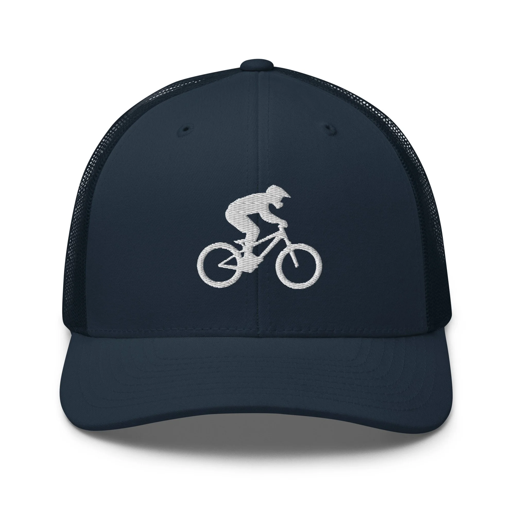 Embroidered Mountain Biker Retro Trucker Cap
