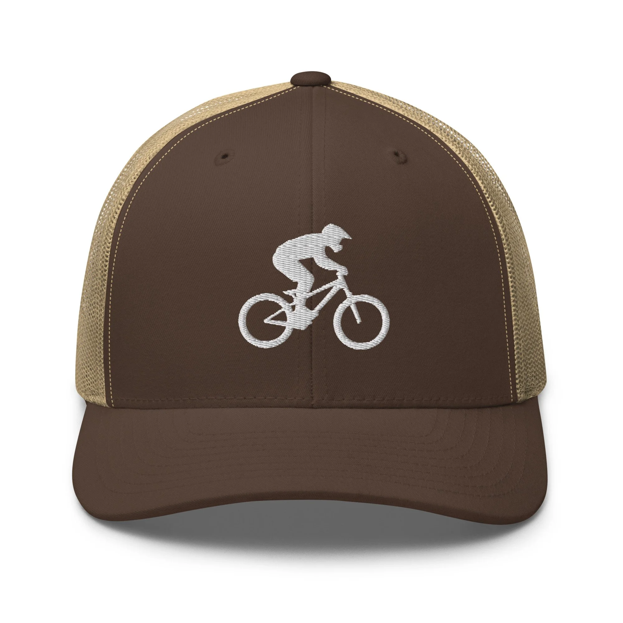 Embroidered Mountain Biker Retro Trucker Cap