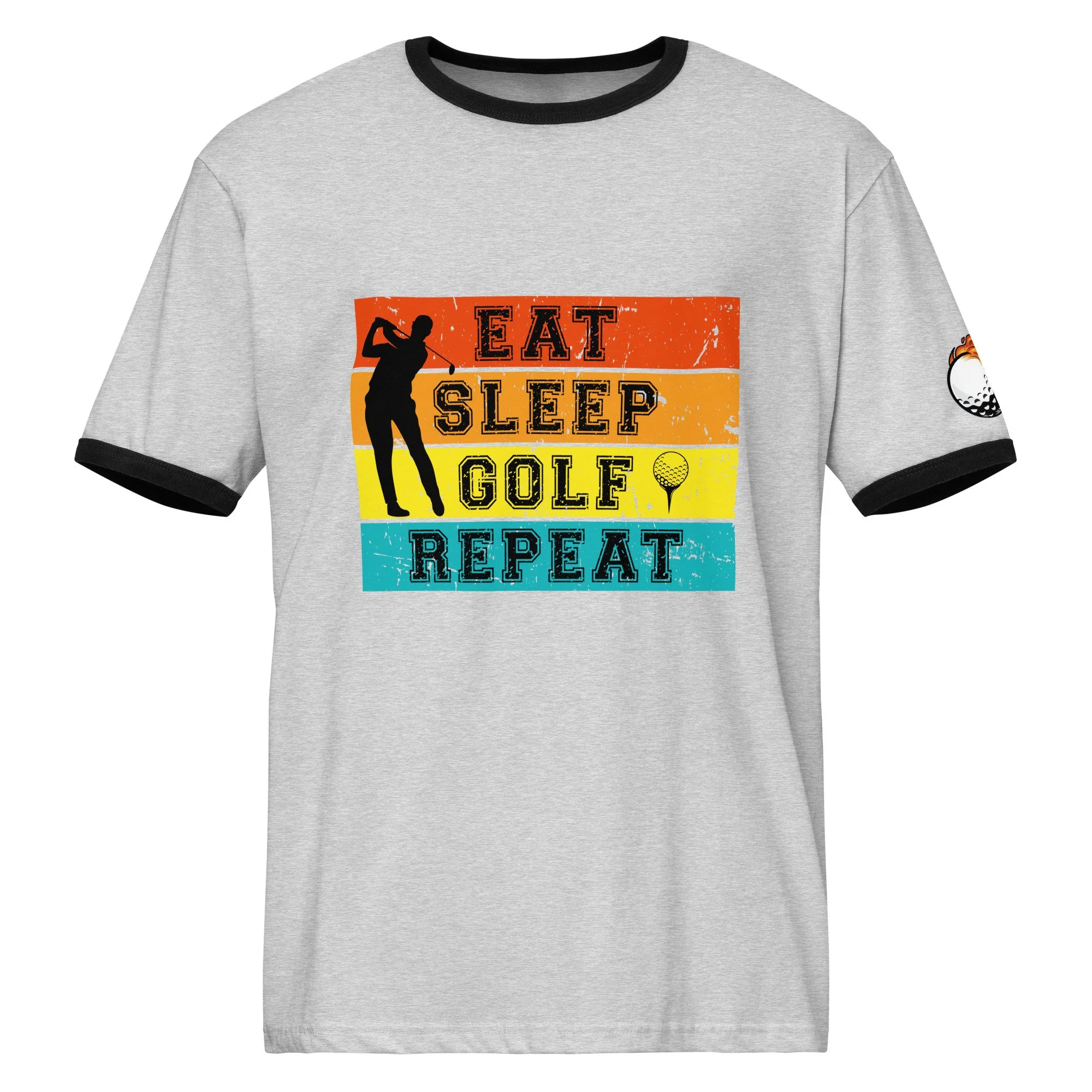 Eat Sleep Golf Repeat Ringer Tee