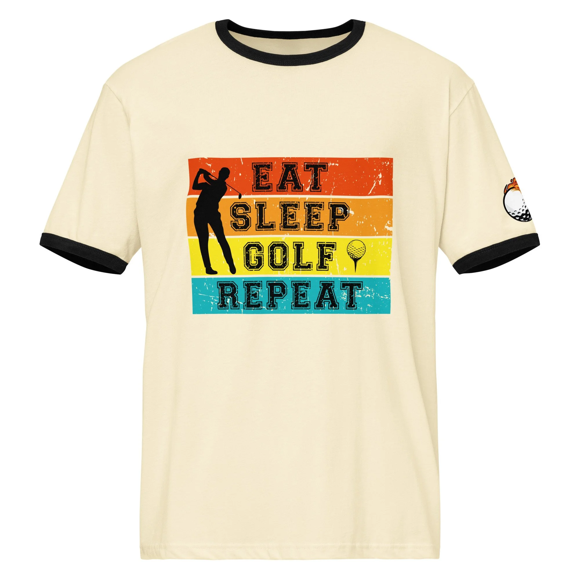 Eat Sleep Golf Repeat Ringer Tee