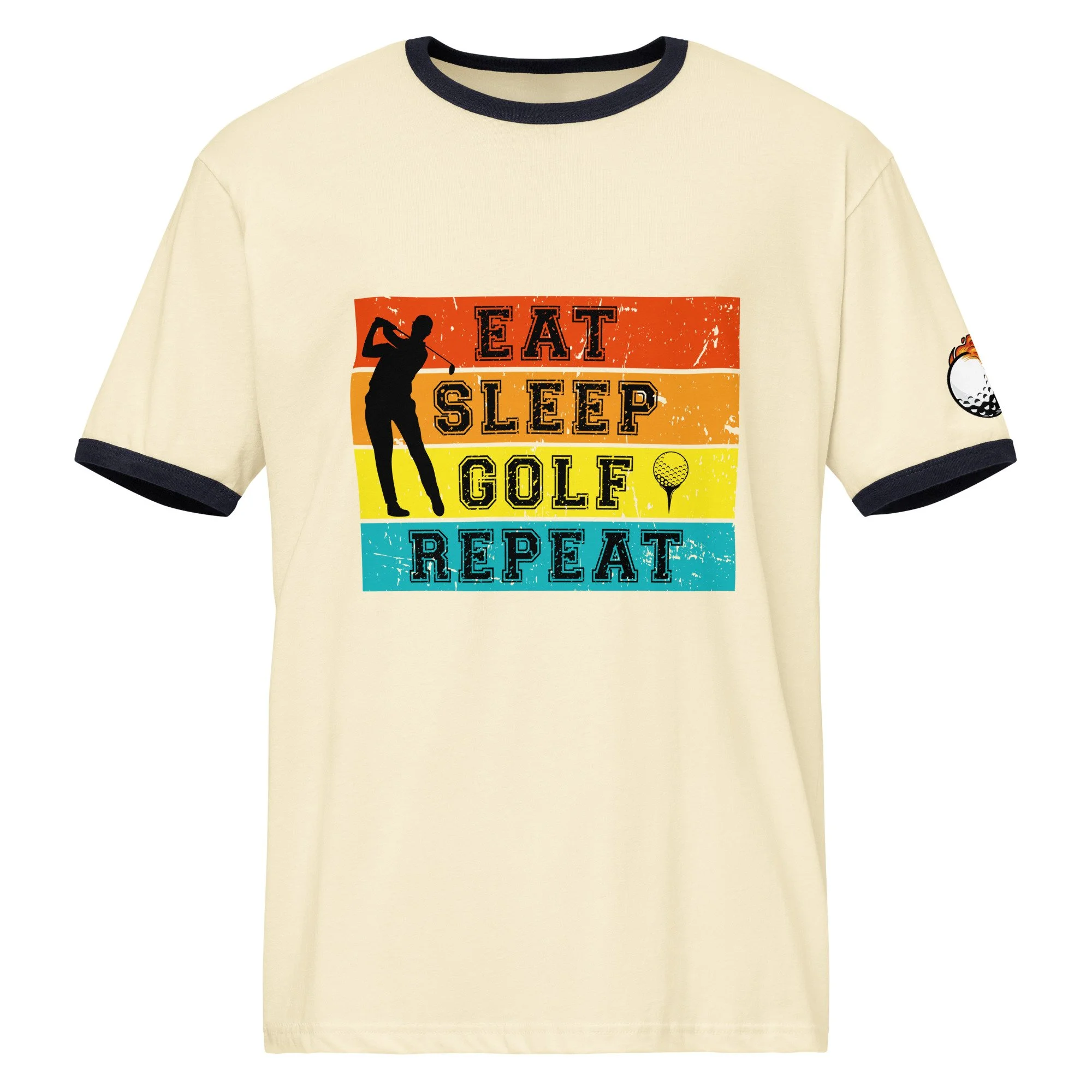 Eat Sleep Golf Repeat Ringer Tee