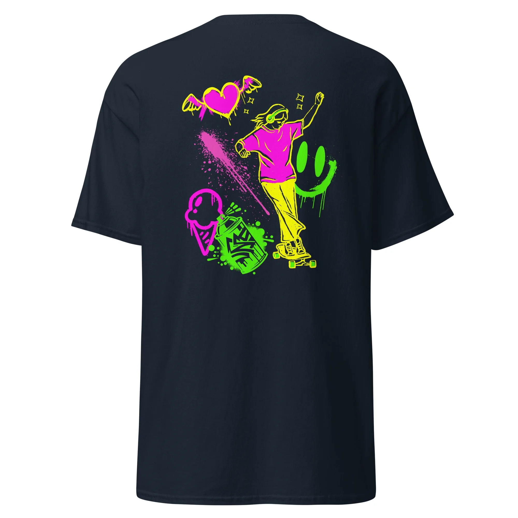 Graffiti Style Skateboarding Girl Graphic T-shirt