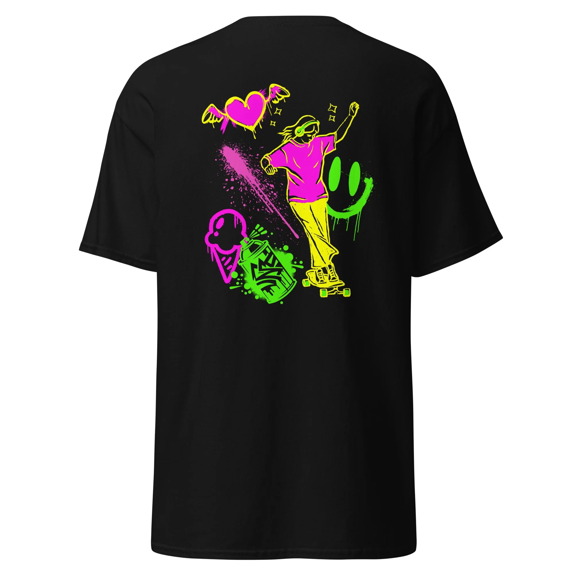 Graffiti Style Skateboarding Girl Graphic T-shirt