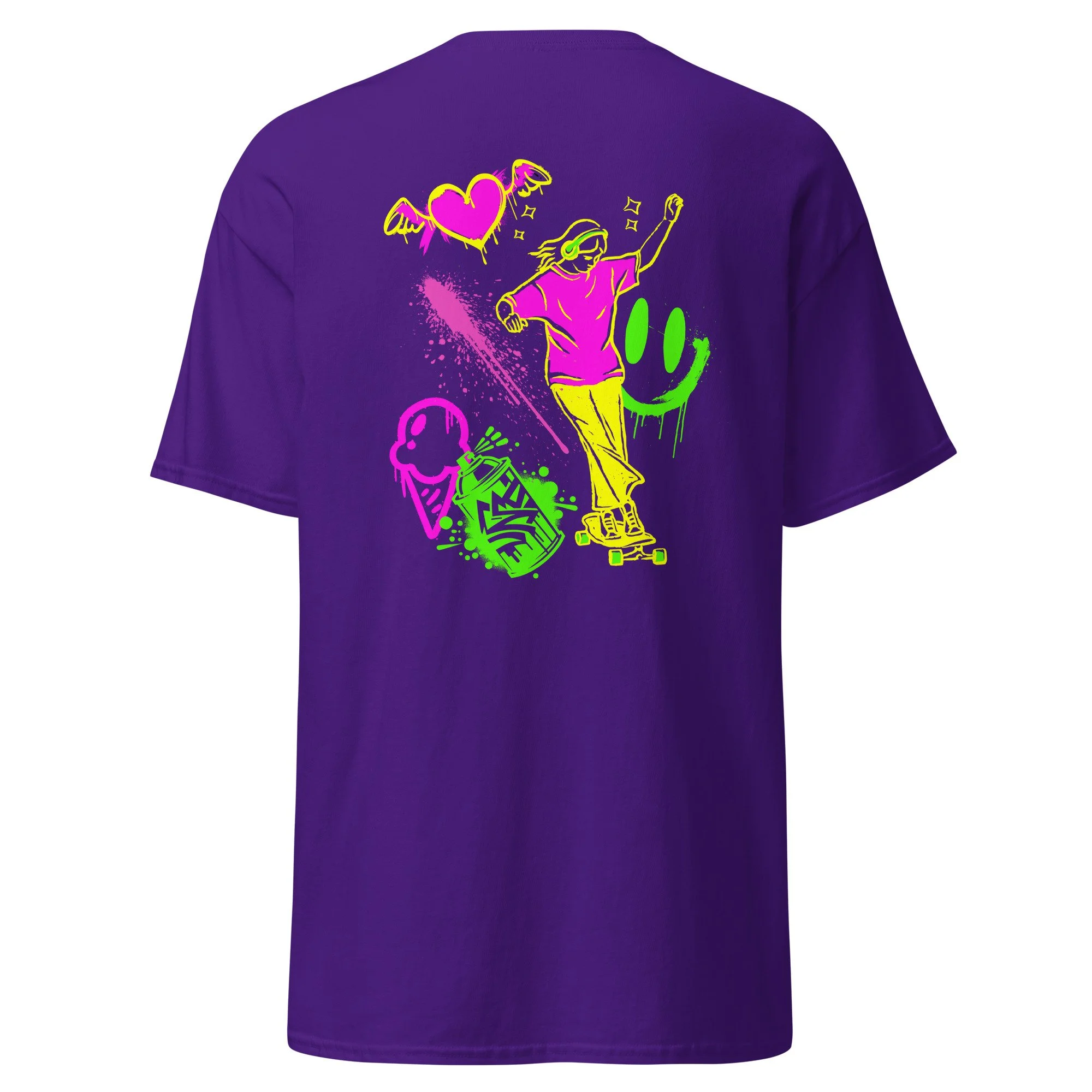 Graffiti Style Skateboarding Girl Graphic T-shirt