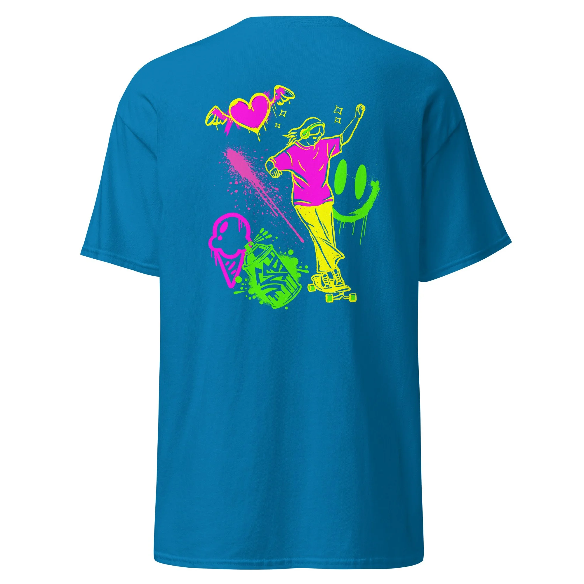 Graffiti Style Skateboarding Girl Graphic T-shirt
