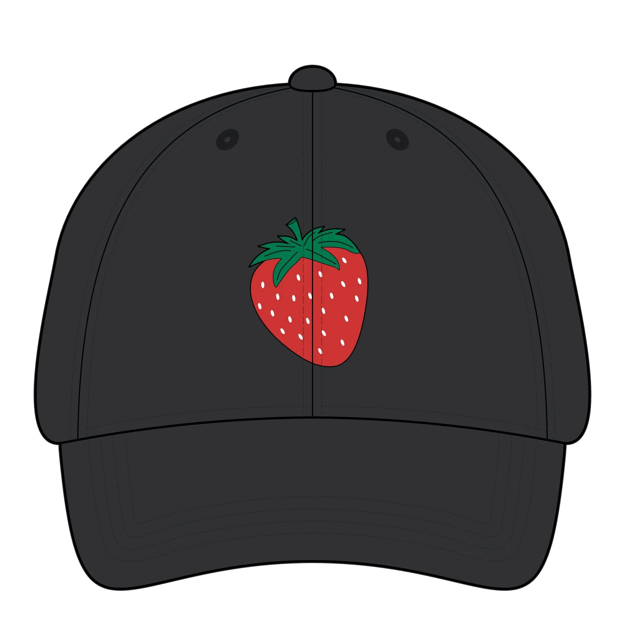 Women's Embroidered Strawberry Fashion Cassie Cap