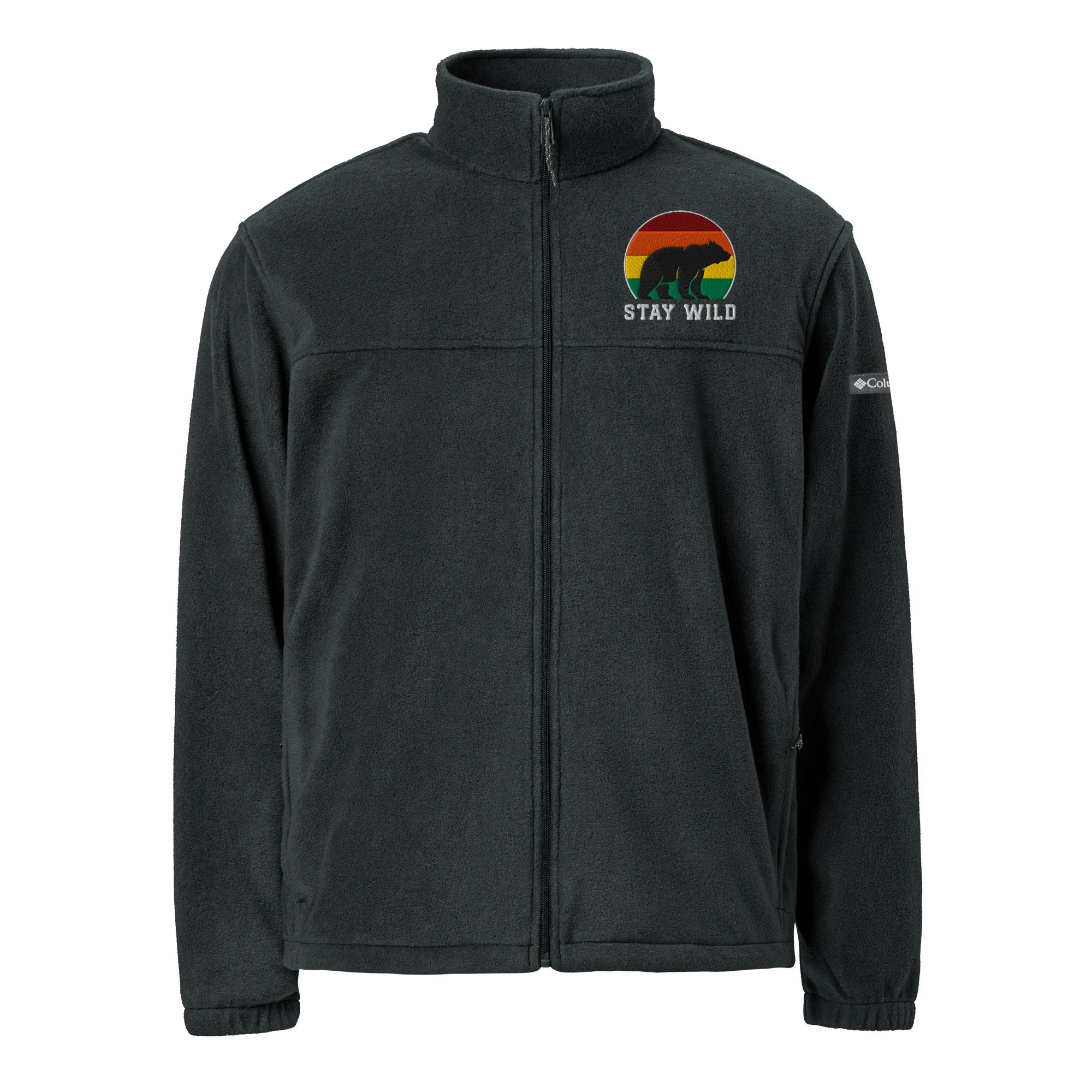 Stay Wild Black Bear Unisex Columbia Fleece Jacket