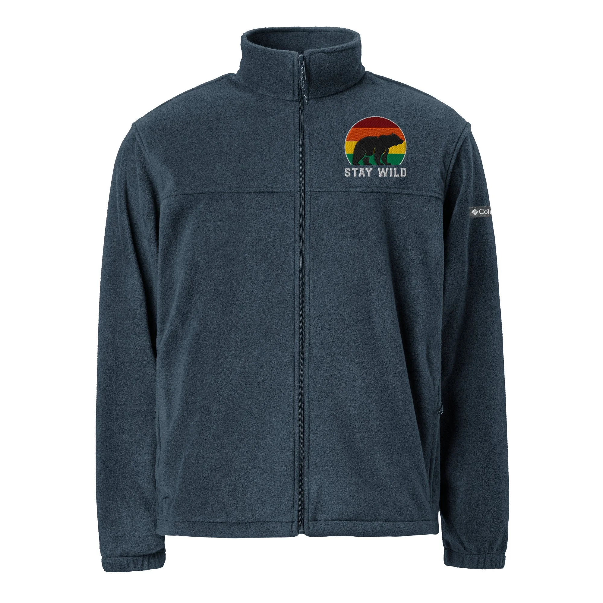 Stay Wild Black Bear Unisex Columbia Fleece Jacket