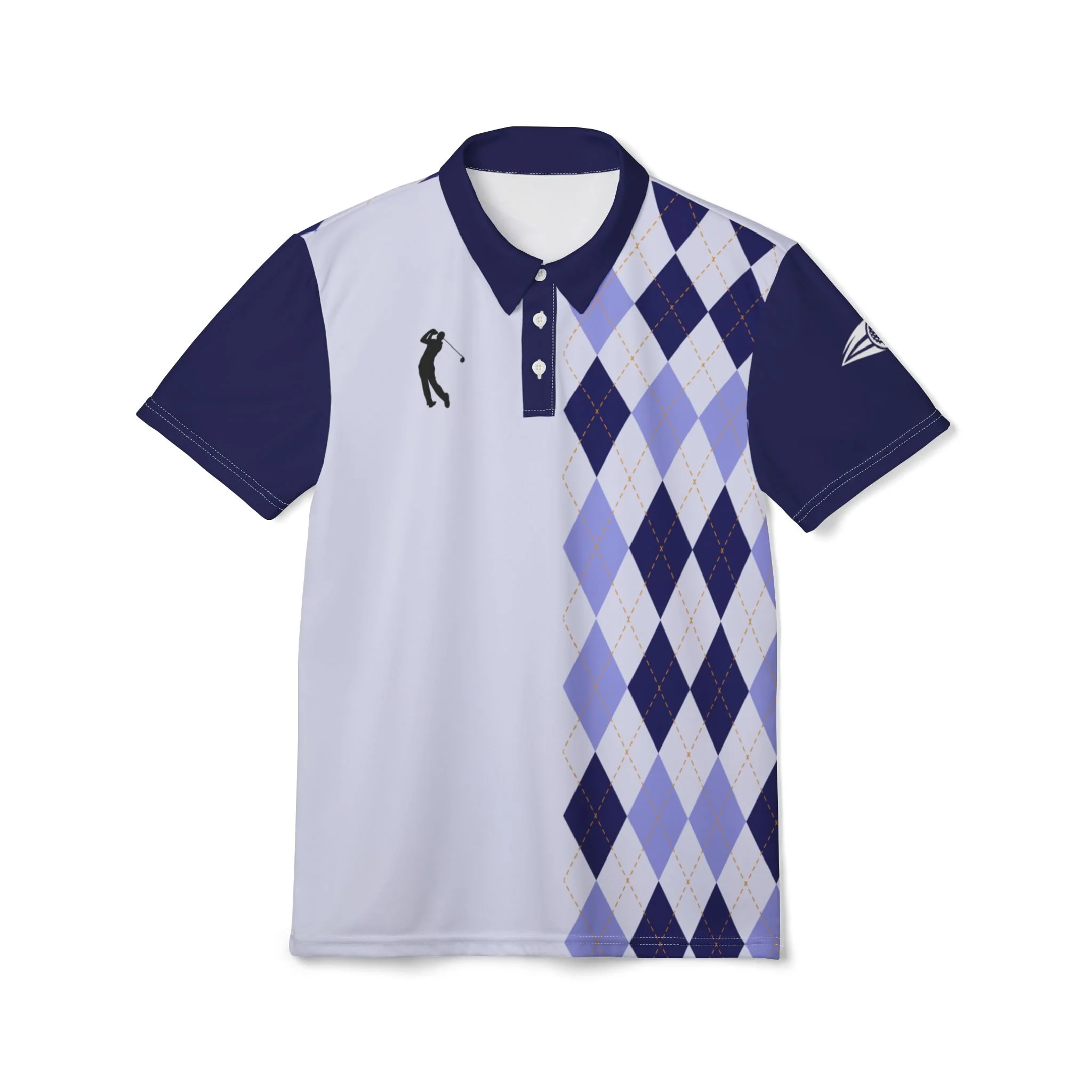 Diamond Pattern Argyle Golf Polo Shirt