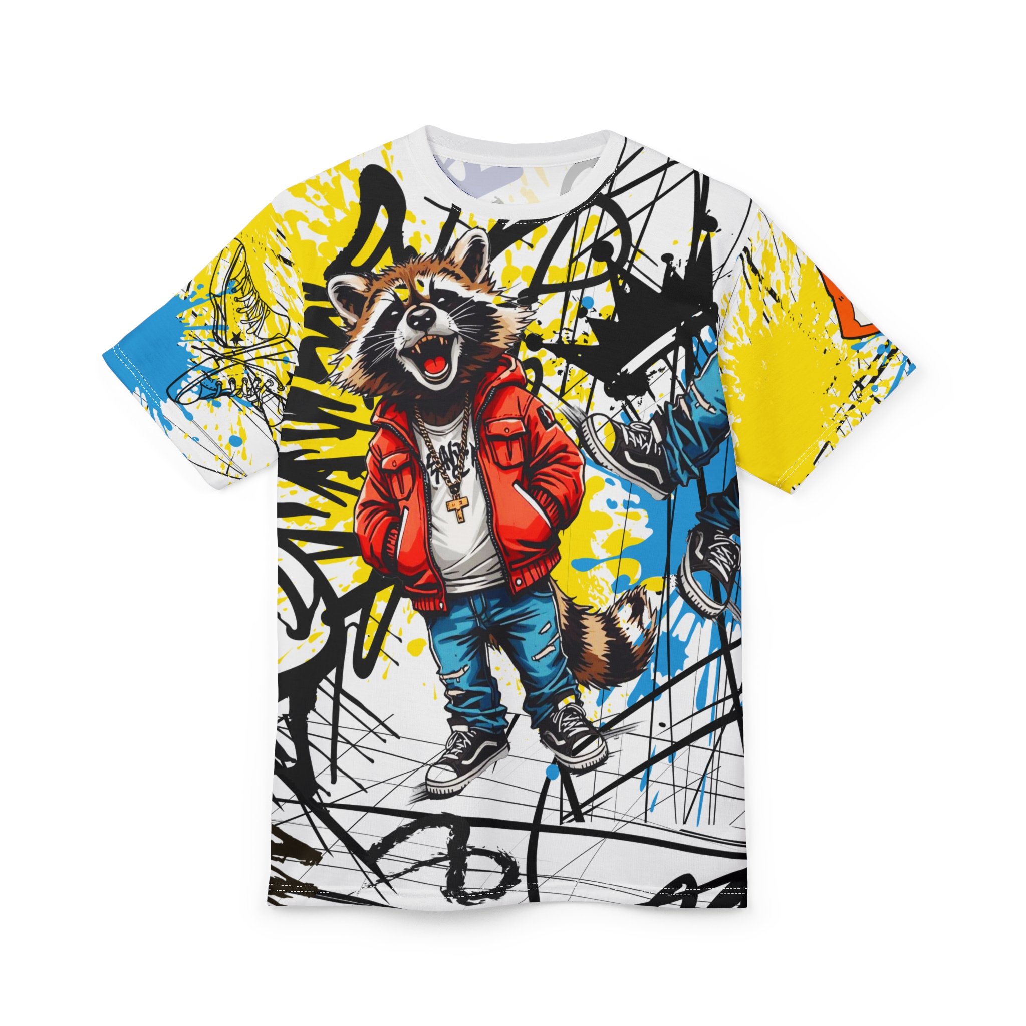 Graffiti Raccoon Streetwear T-shirt