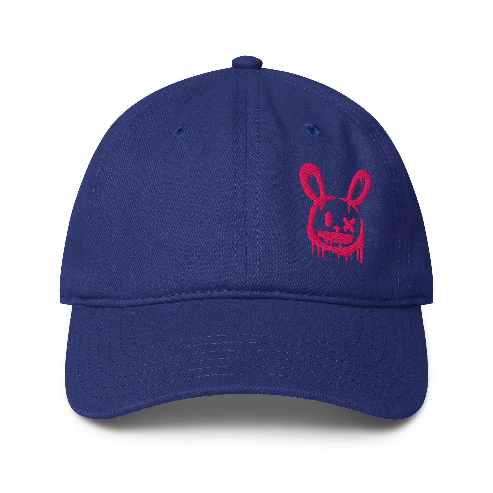 Embroidered Graffiti Pink Bunny Low-profile Cap