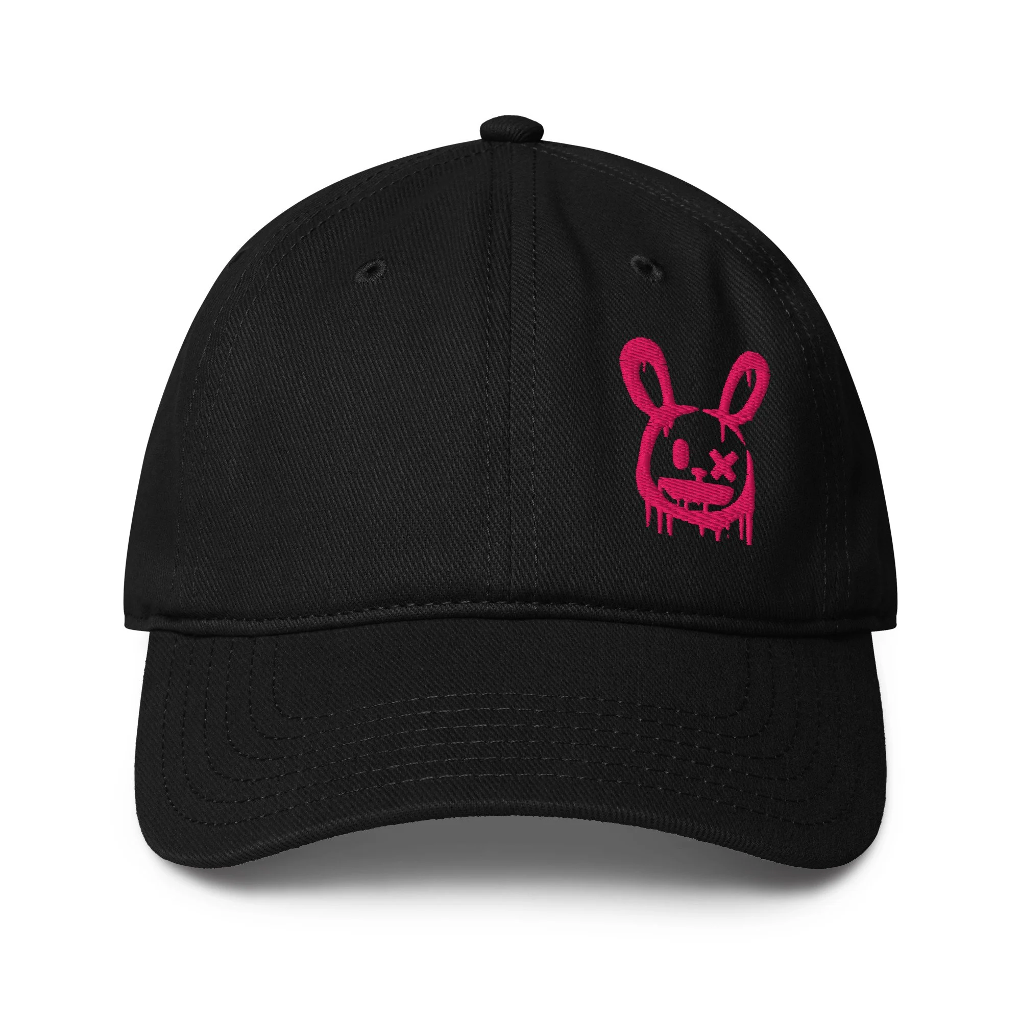 Embroidered Graffiti Pink Bunny Low-profile Cap