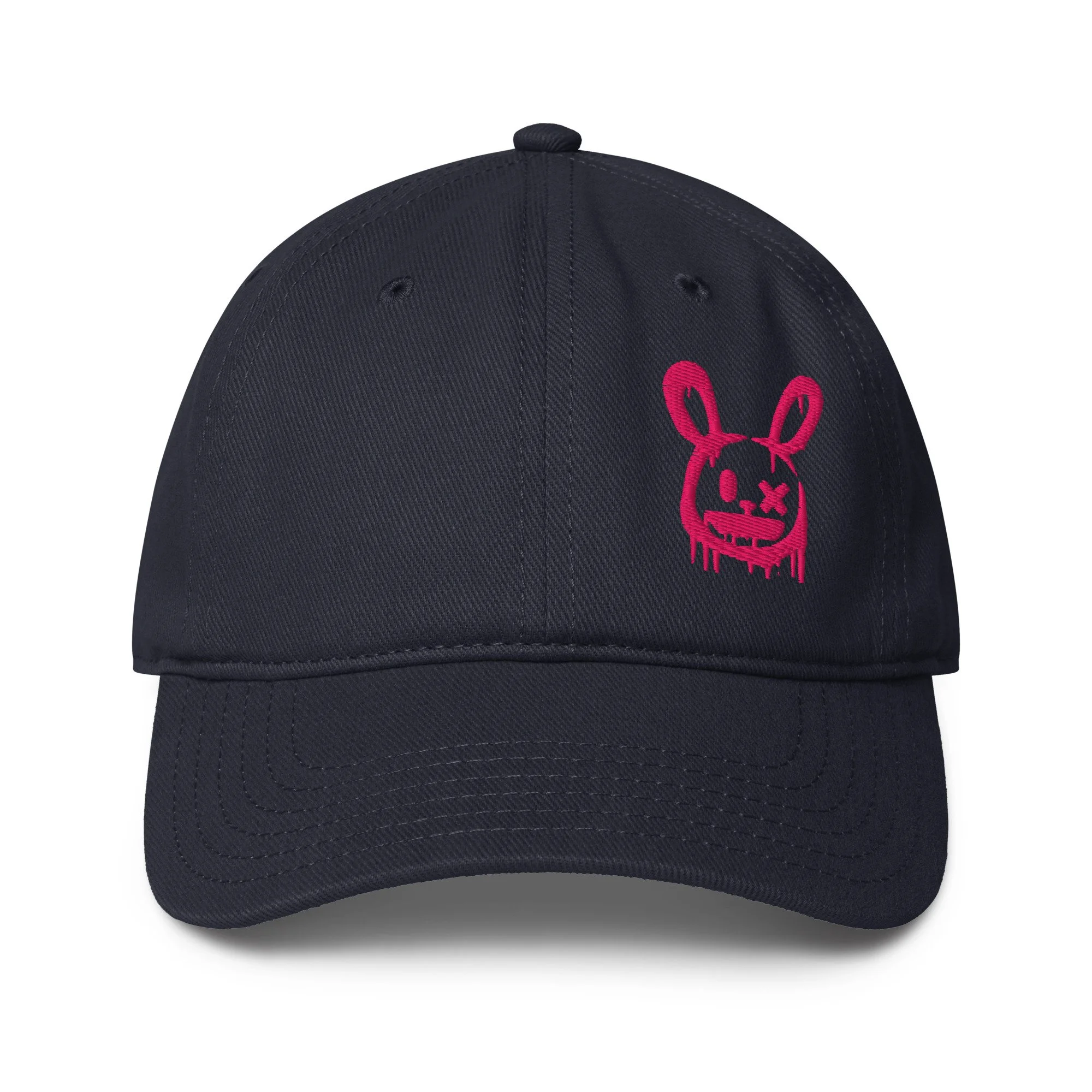 Embroidered Graffiti Pink Bunny Low-profile Cap