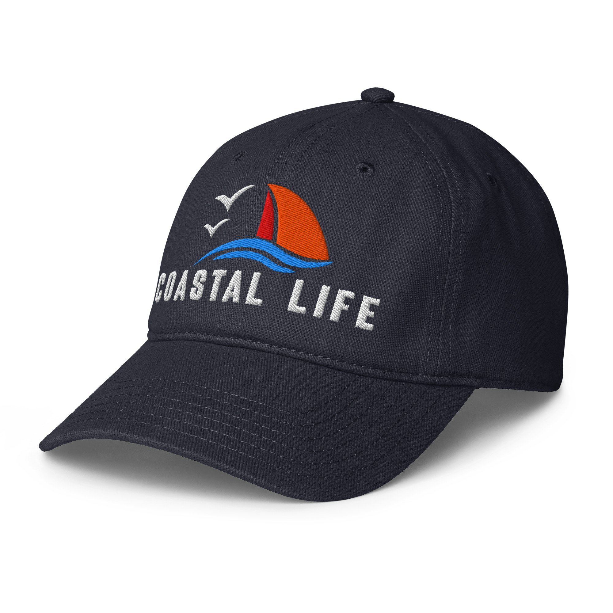 Embroidered Coastal Life Boating Low-profile Cap